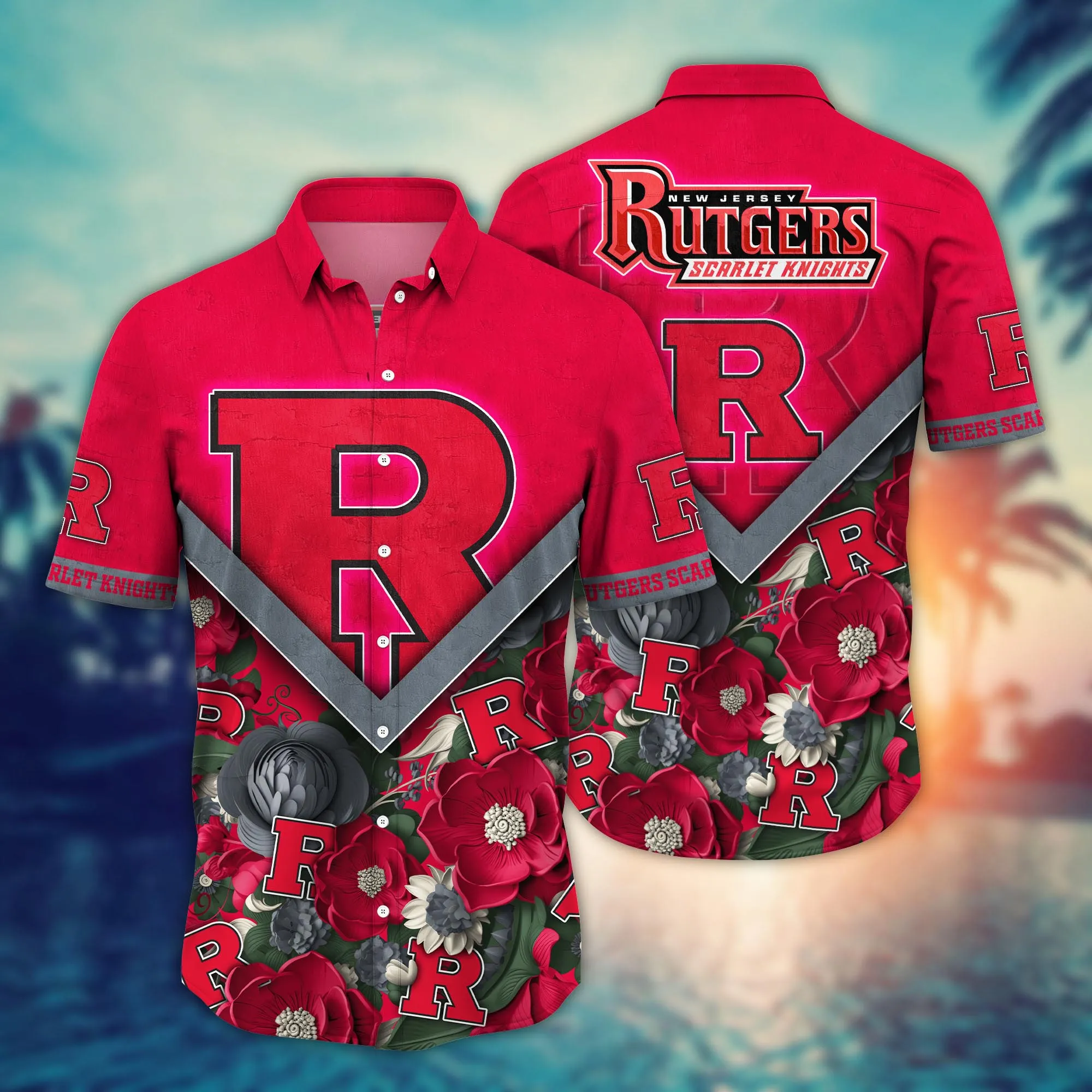 Rutgers Scarlet Knights NCAA Hawaiian Shirt Custom Long Days Aloha Shirt Rutgers Scarlet Knights NCAA Hawaiian Shirt Custom Long Days Aloha Shirt