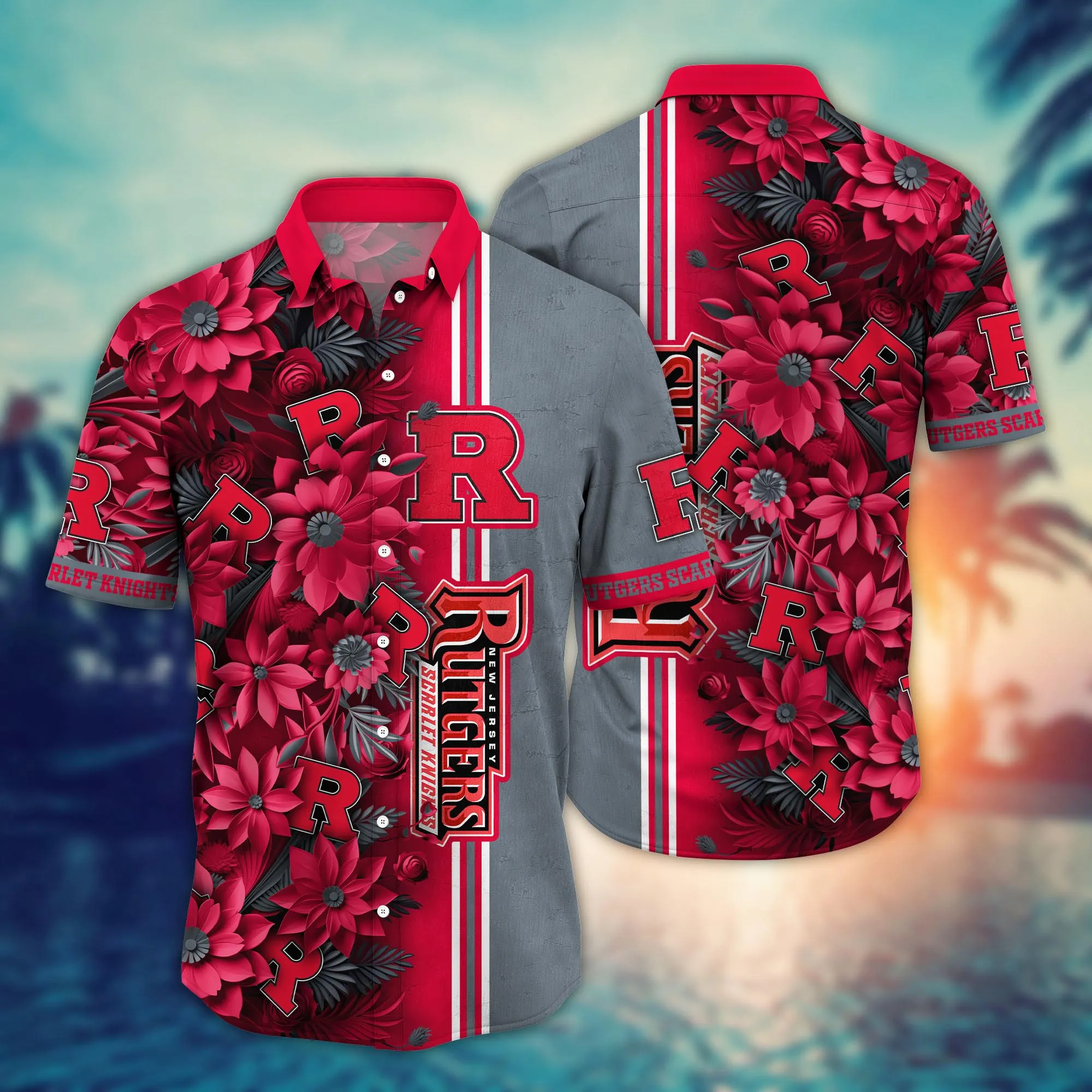 Rutgers Scarlet Knights NCAA Hawaiian Shirt Custom Picnics Aloha Shirt Rutgers Scarlet Knights NCAA Hawaiian Shirt Custom Picnics Aloha Shirt