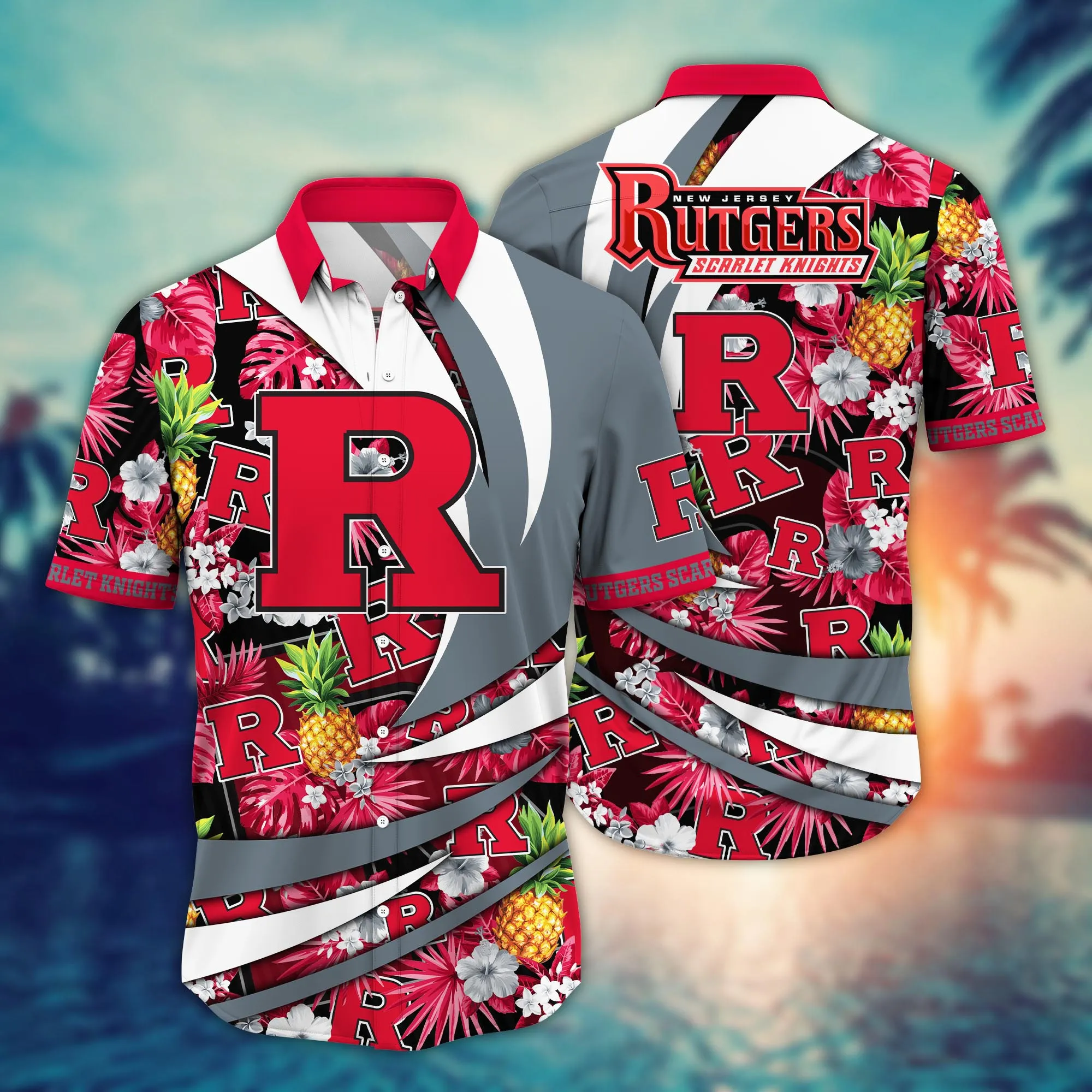 Rutgers Scarlet Knights NCAA Hawaiian Shirt High Temperatures Aloha Shirt Rutgers Scarlet Knights NCAA Hawaiian Shirt High Temperatures Aloha Shirt