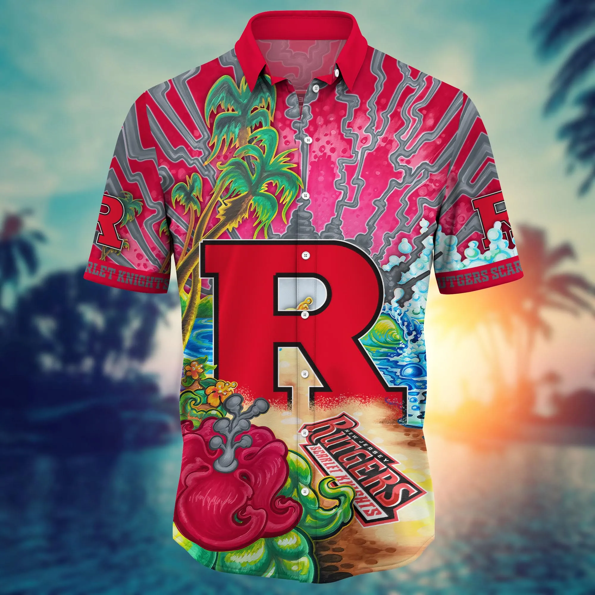 Rutgers Scarlet Knights NCAA Hawaiian Shirt High Temperaturestime Aloha Shirt
