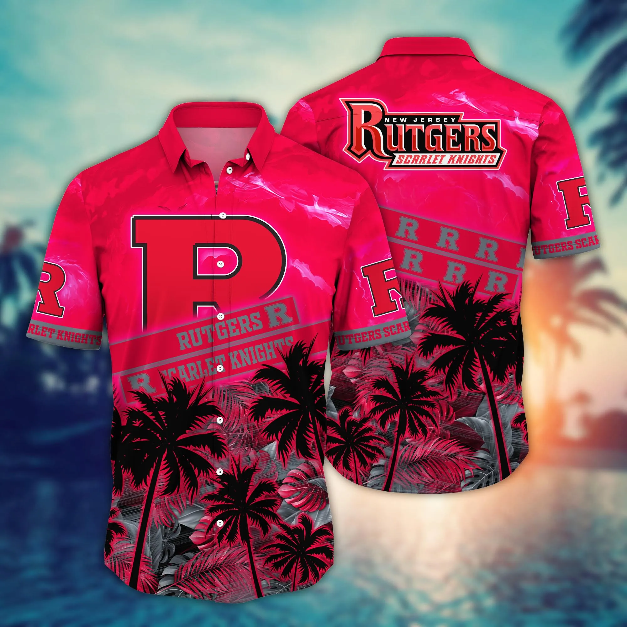 Rutgers Scarlet Knights NCAA Hawaiian Shirt Saltwater Aloha Shirt