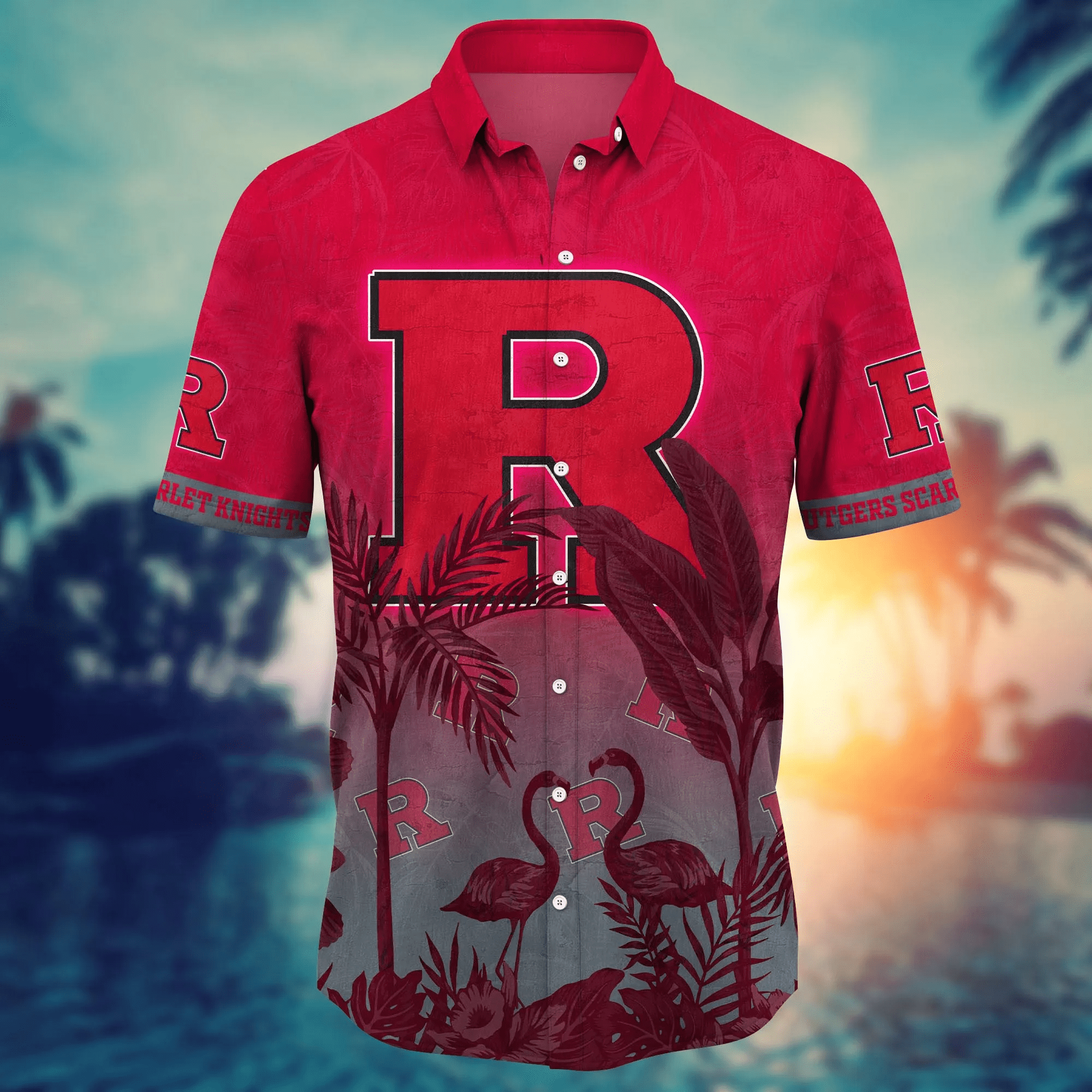 Rutgers Scarlet Knights NCAA Hawaiian Shirt Sea Breezetime Aloha Shirt