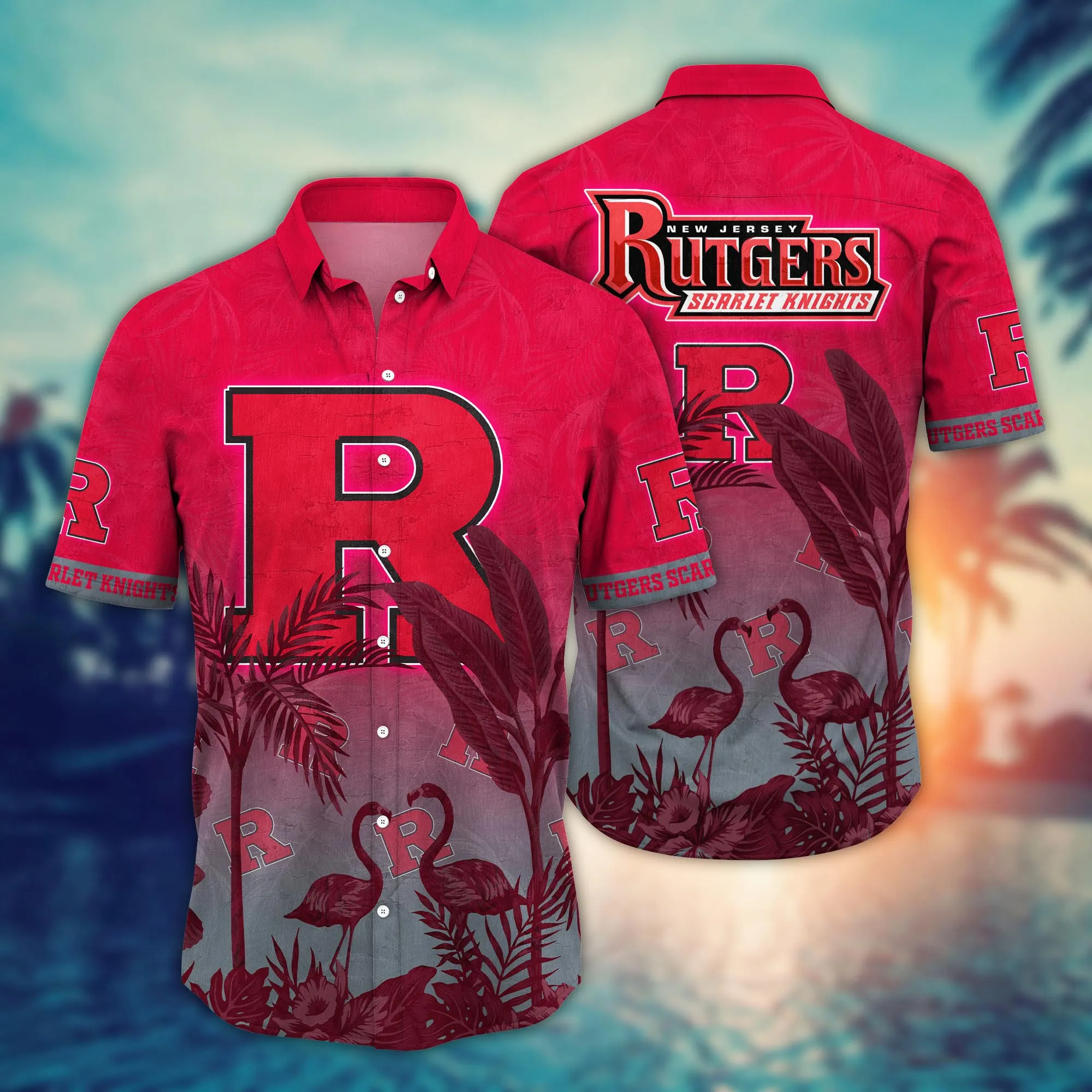 Rutgers Scarlet Knights NCAA Hawaiian Shirt Sea Breezetime Aloha Shirt Rutgers Scarlet Knights NCAA Hawaiian Shirt Sea Breezetime Aloha Shirt