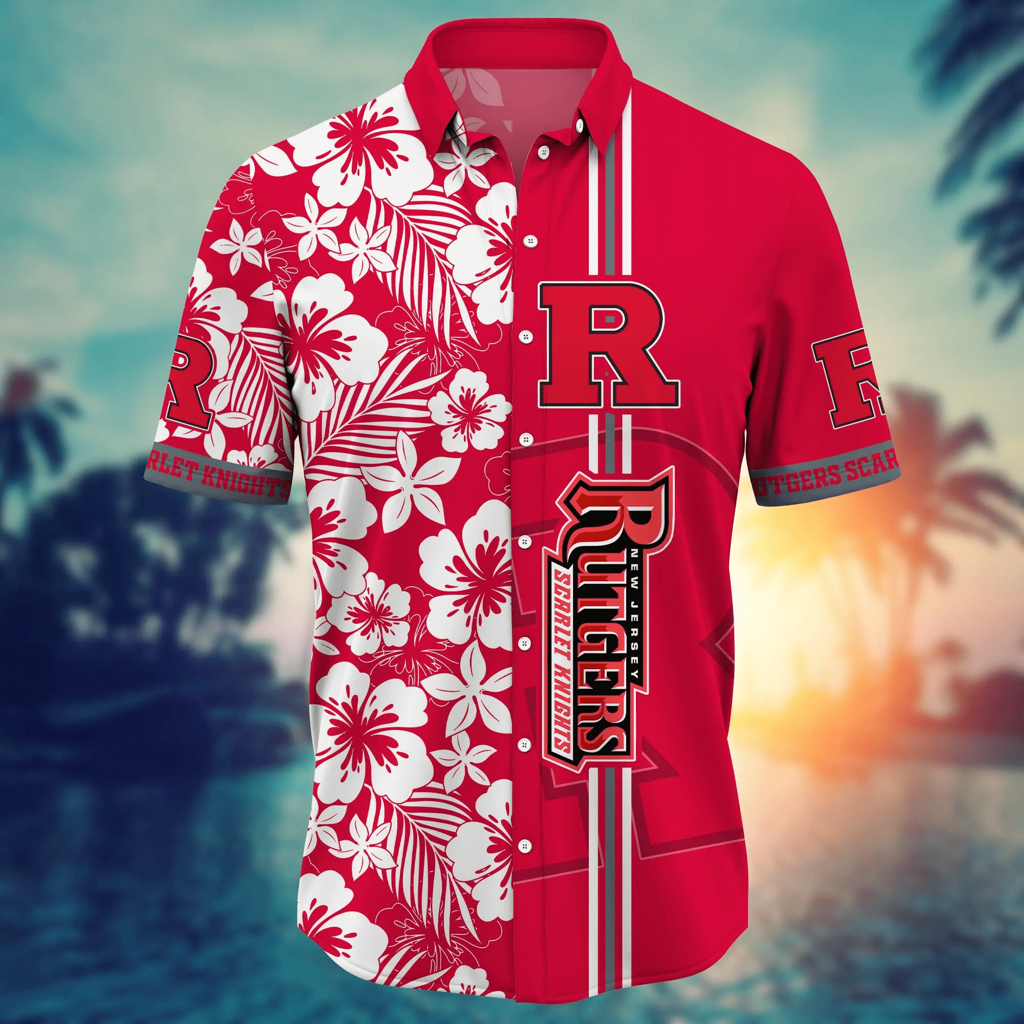 Rutgers Scarlet Knights NCAA Hawaiian Shirt Sun Dressestime Aloha Shirt