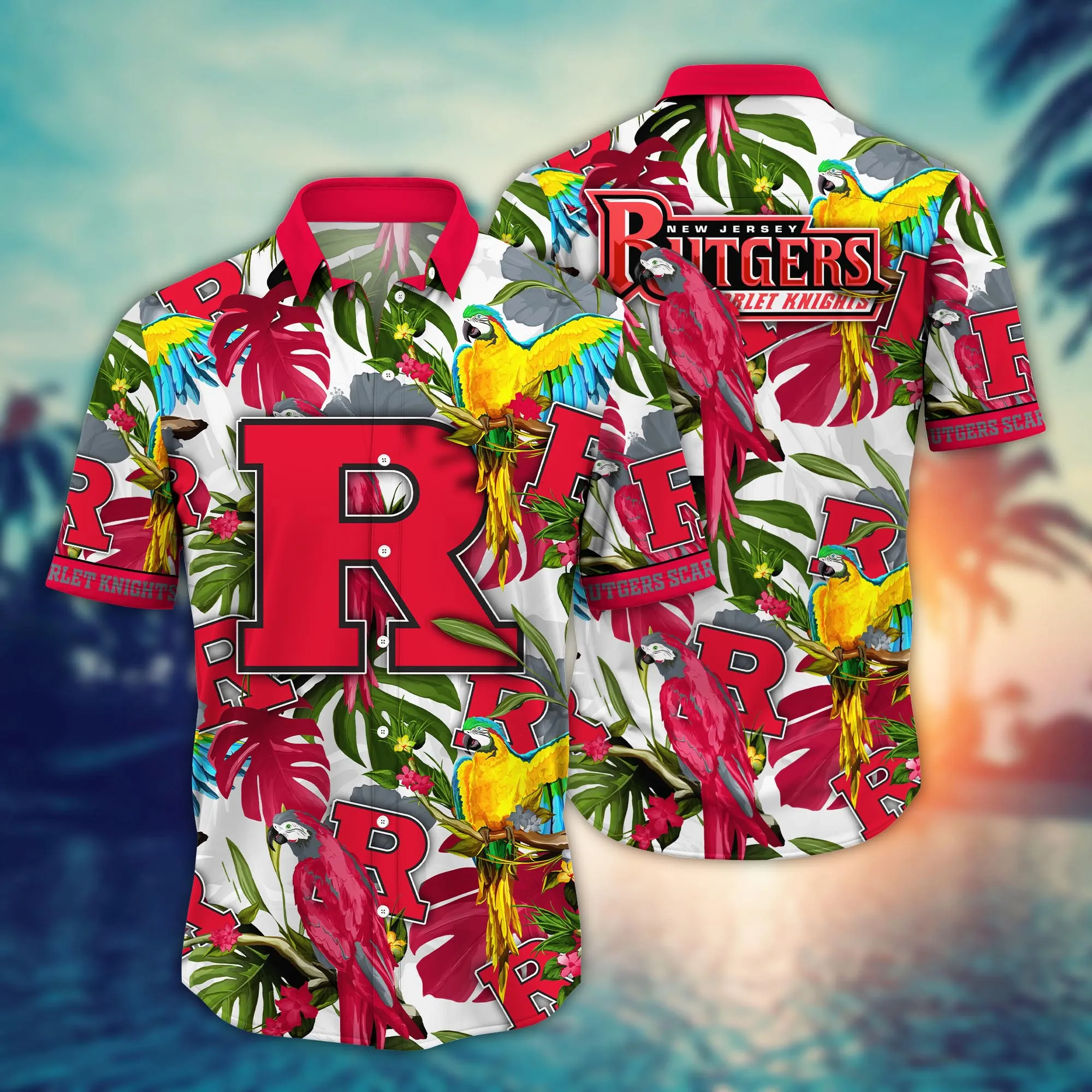 Rutgers Scarlet Knights NCAA Hawaiian Shirt Sun-Uptime Aloha Shirt Rutgers Scarlet Knights NCAA Hawaiian Shirt Sun-Uptime Aloha Shirt