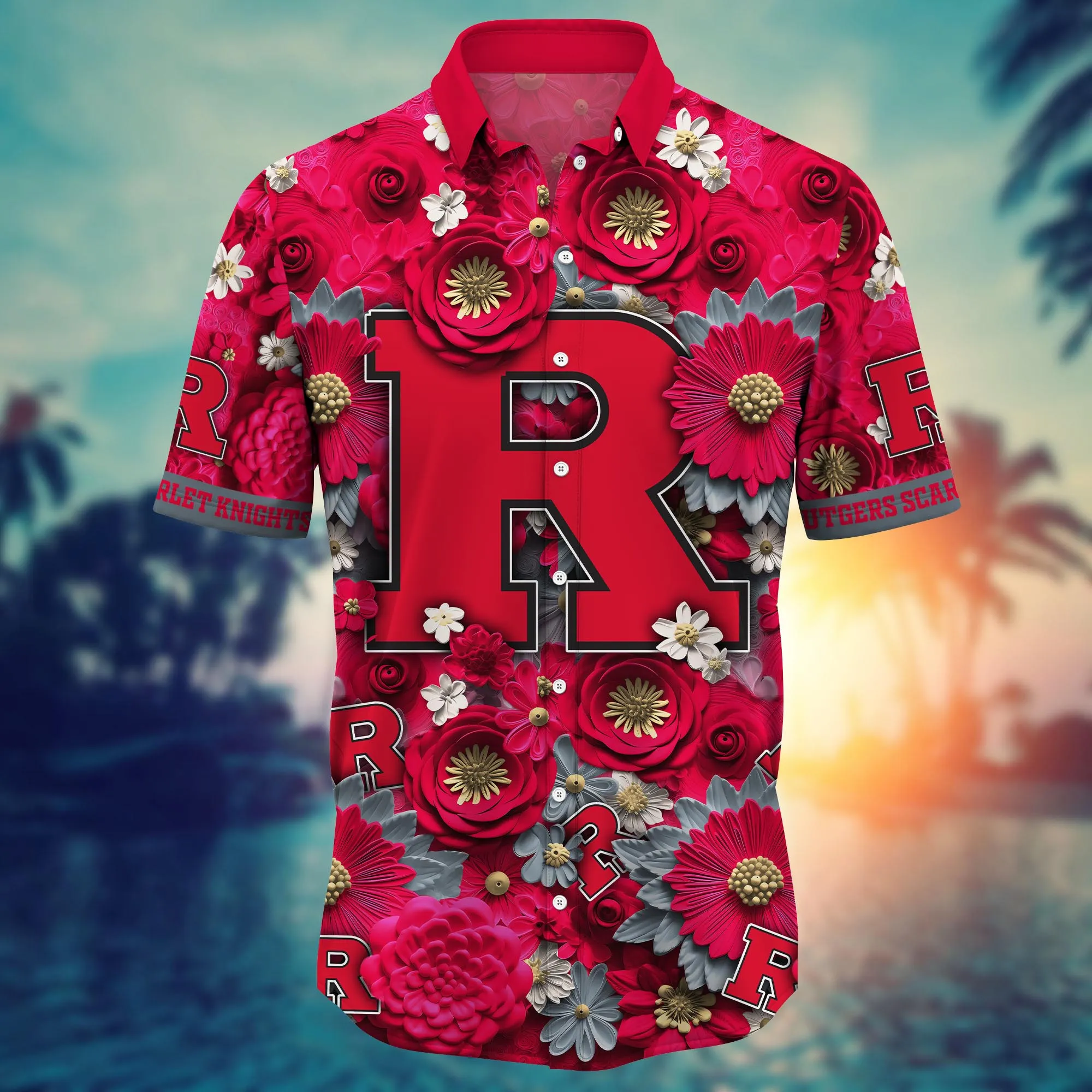 Rutgers Scarlet Knights NCAA Hawaiian Shirt Trending For This Summer Customize Shirt Any Team