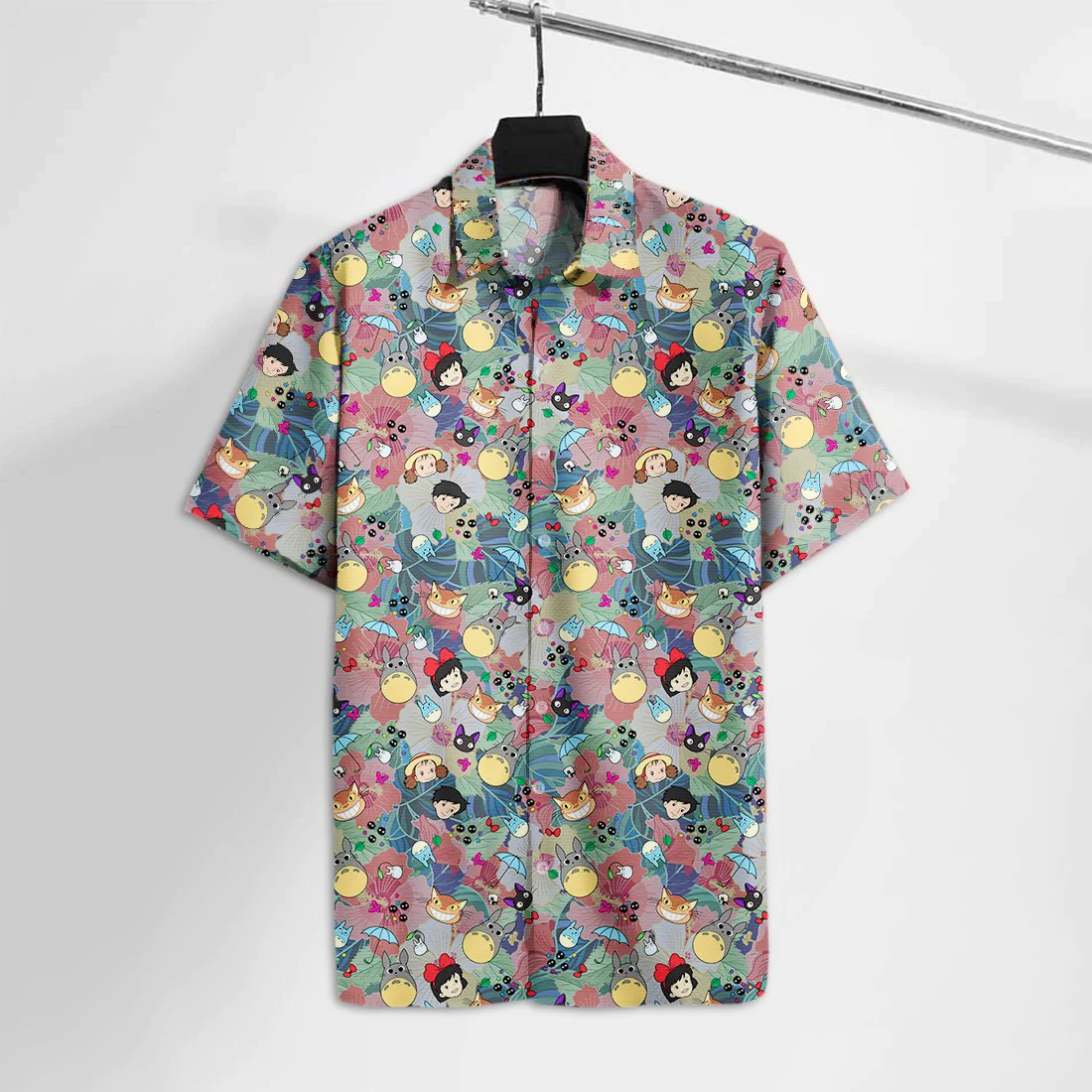 S.Ghibli Hawaiian Shirt S.Ghibli Face Emojis Ttoro Jiji Cat Characters Hawaii Tshirt