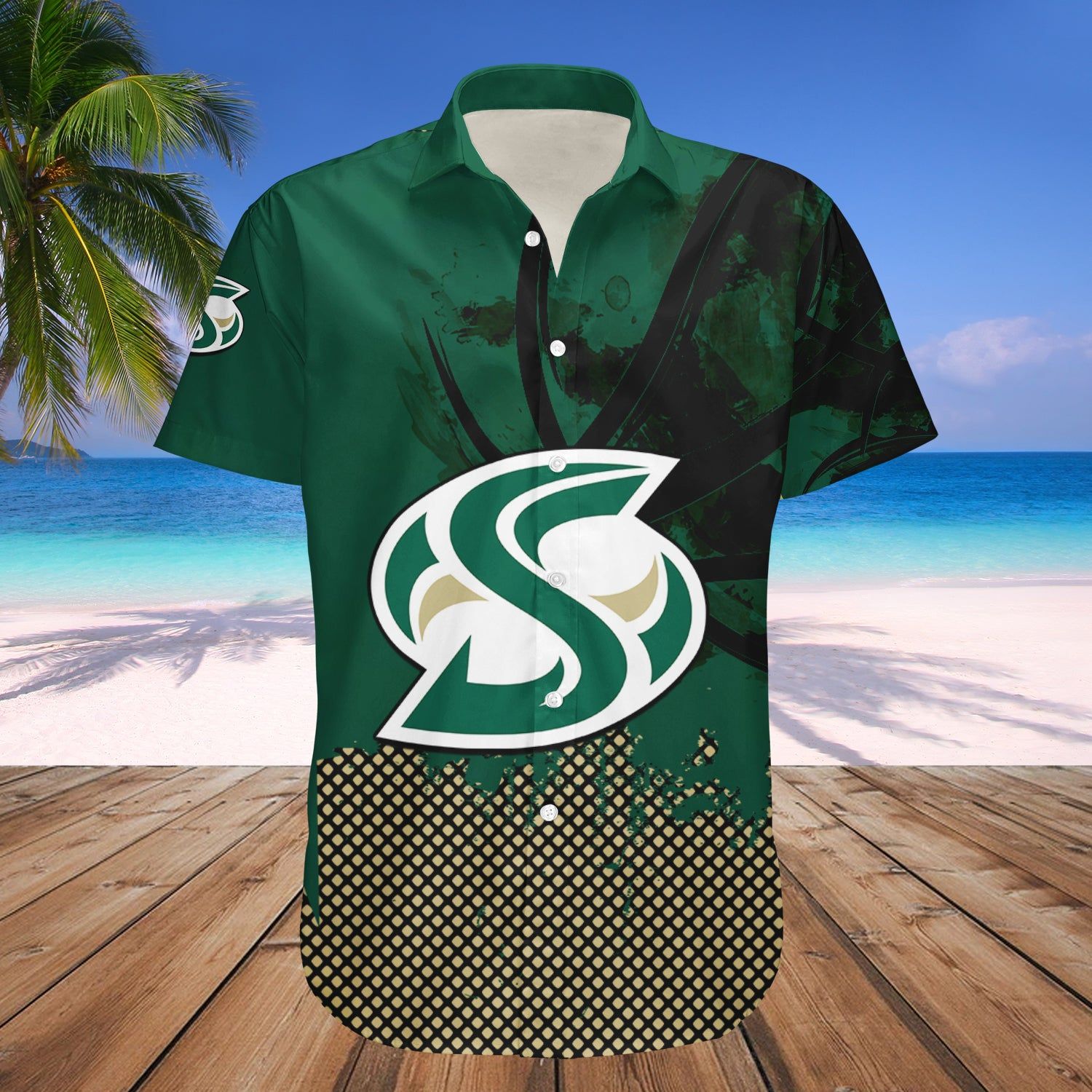 Sacramento State Hornets Hawaii Shirt Basketball Net Grunge Pattern – NCAA