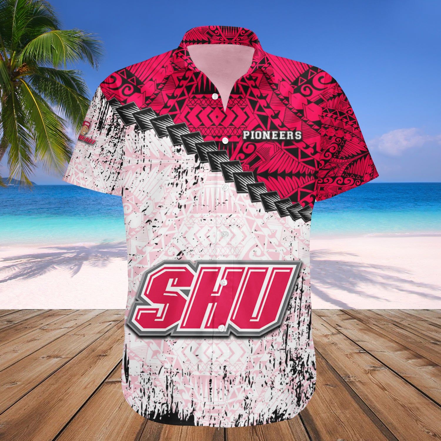 Sacred Heart Pioneers Hawaii Shirt Grunge Polynesian Tattoo – NCAA
