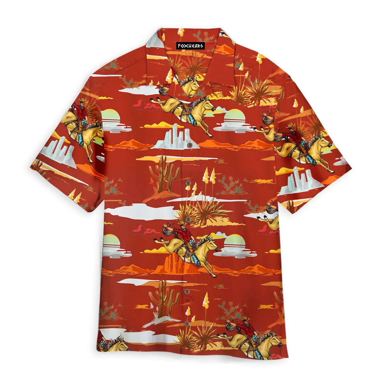 Saddle Up for Adventure with Our Cowboy Themed Aloha Hawaiian Shirt