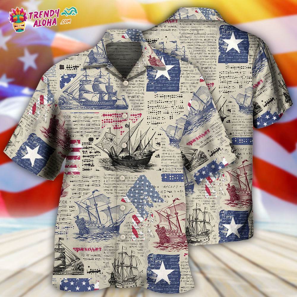 Sailing Us Flag Independence Day Hawaiian Shirt – Trendy Aloha