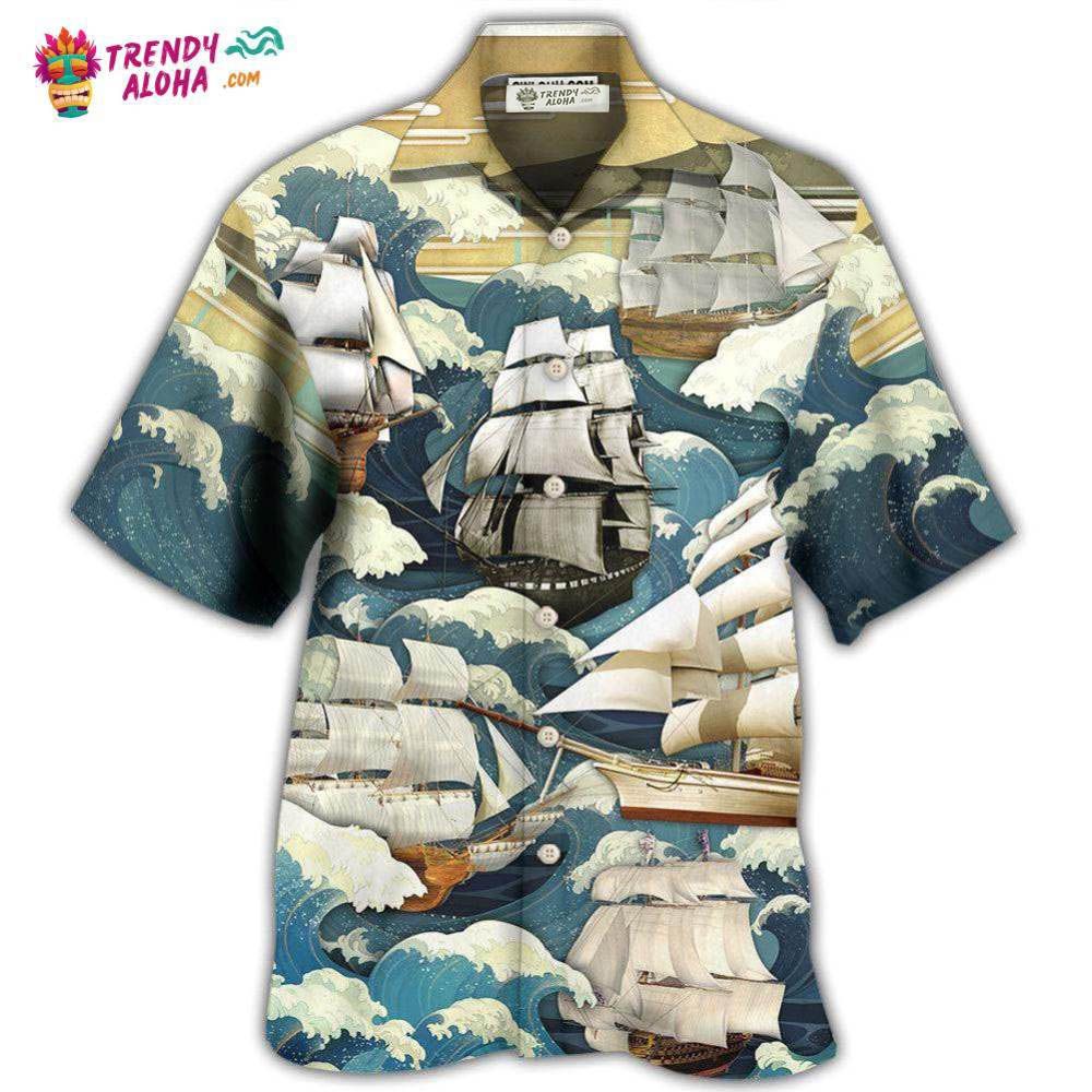 Sailing Wave Art Vintage Hawaiian Shirt – Trendy Aloha Sailing Wave Art Vintage Hawaiian Shirt – Trendy Aloha
