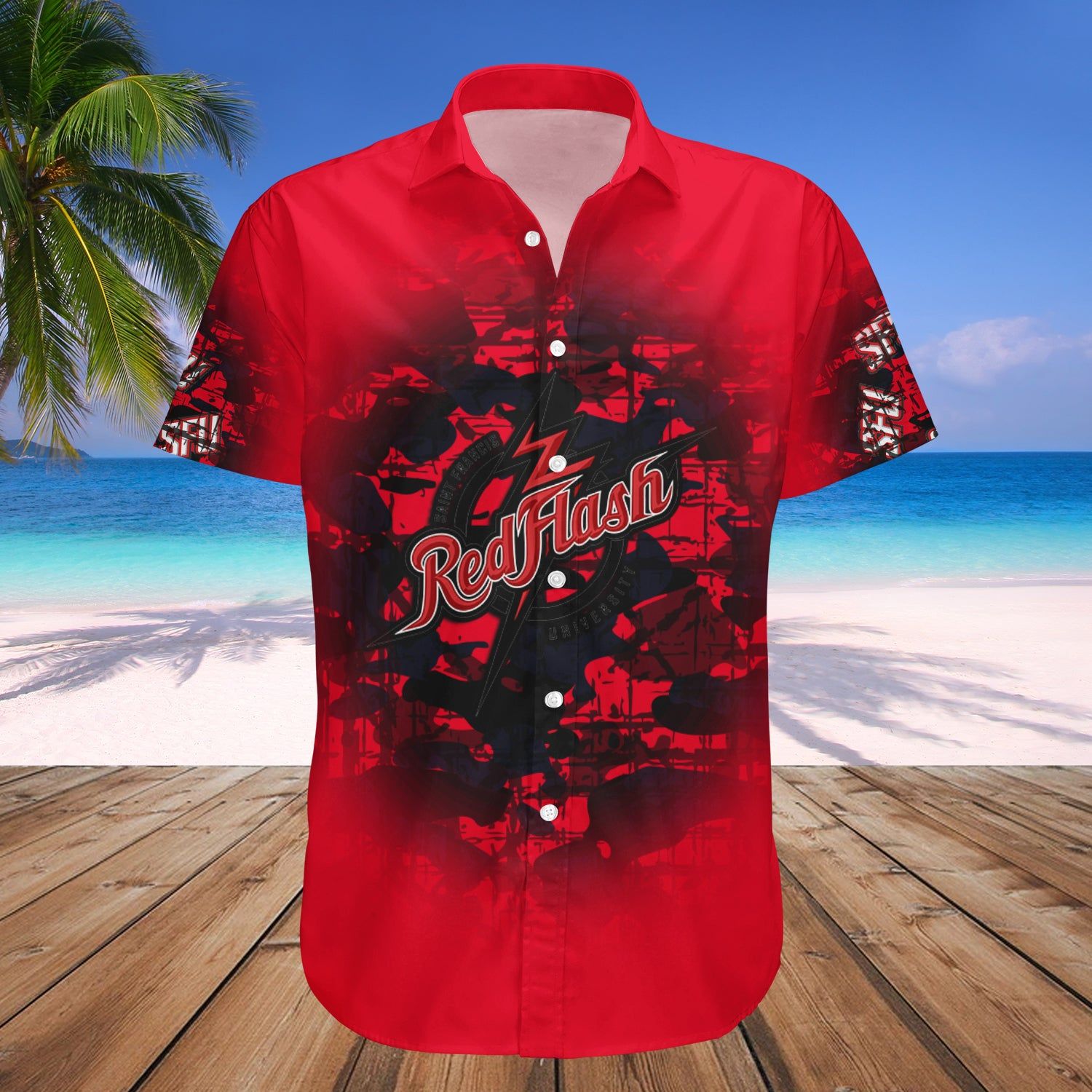 Saint Francis Red Flash Hawaii Shirt Camouflage Vintage – NCAA