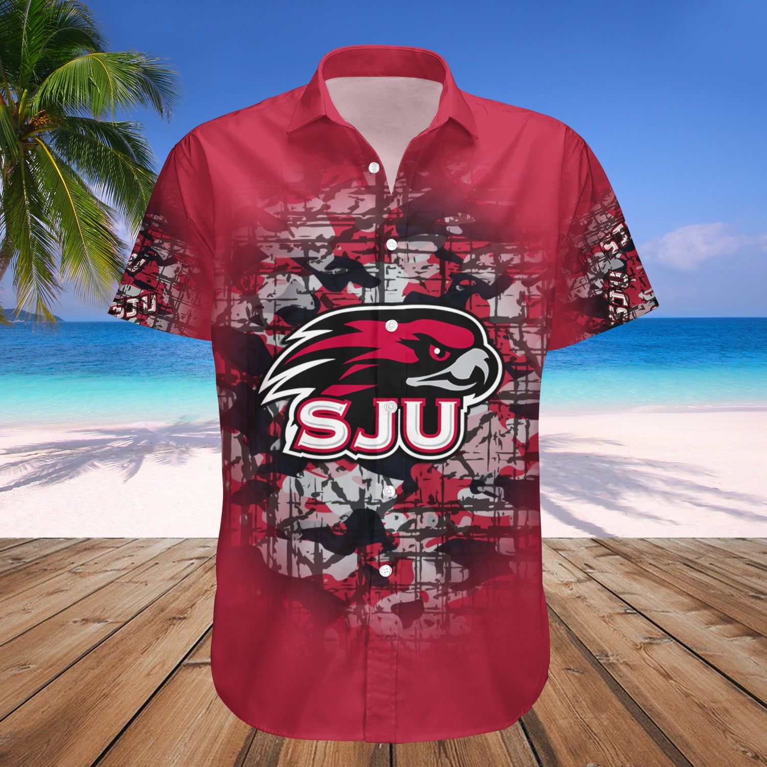 Saint Josephs Hawks Hawaii Shirt Camouflage Vintage – NCAA