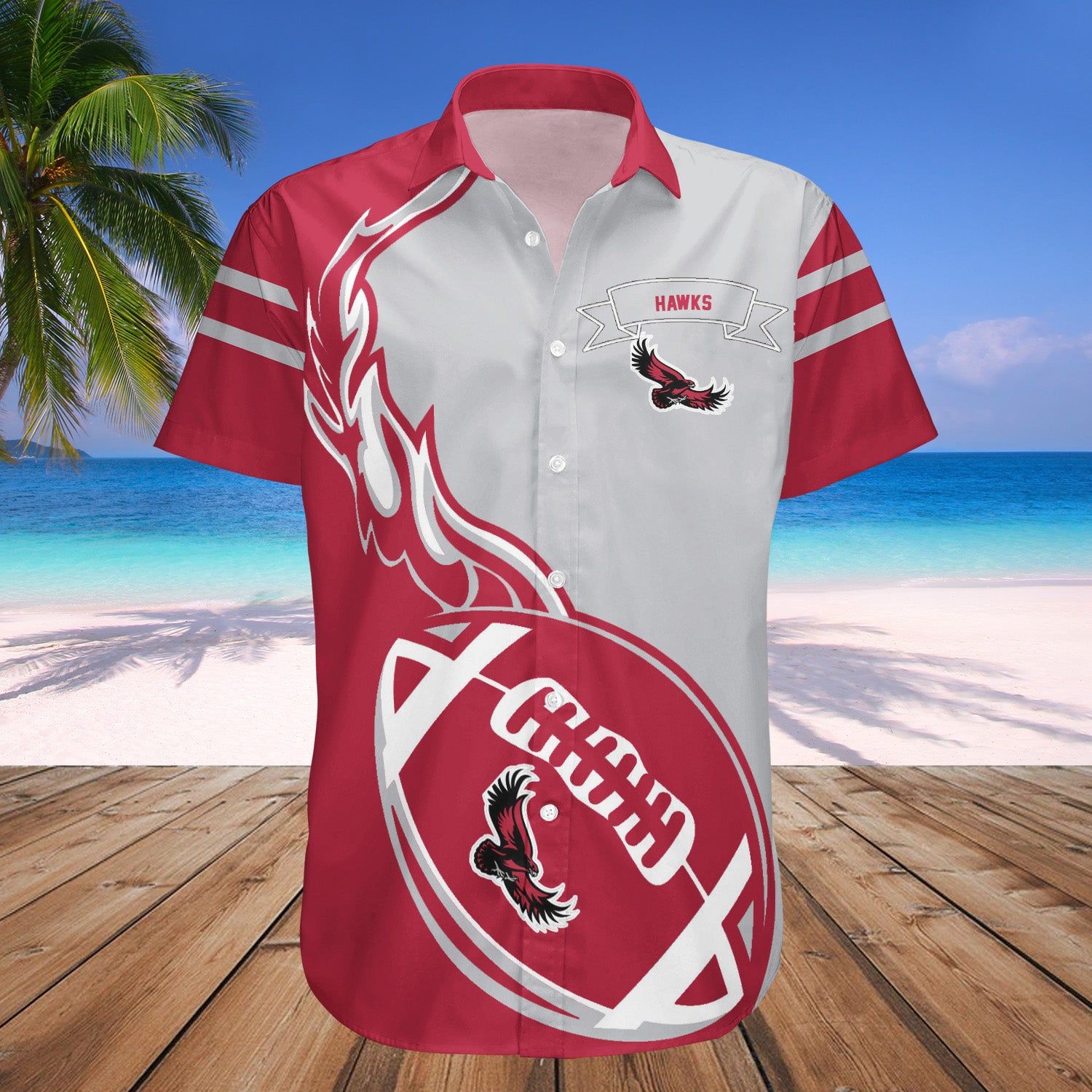 Saint Josephs Hawks Hawaii Shirt Flame Ball – NCAA