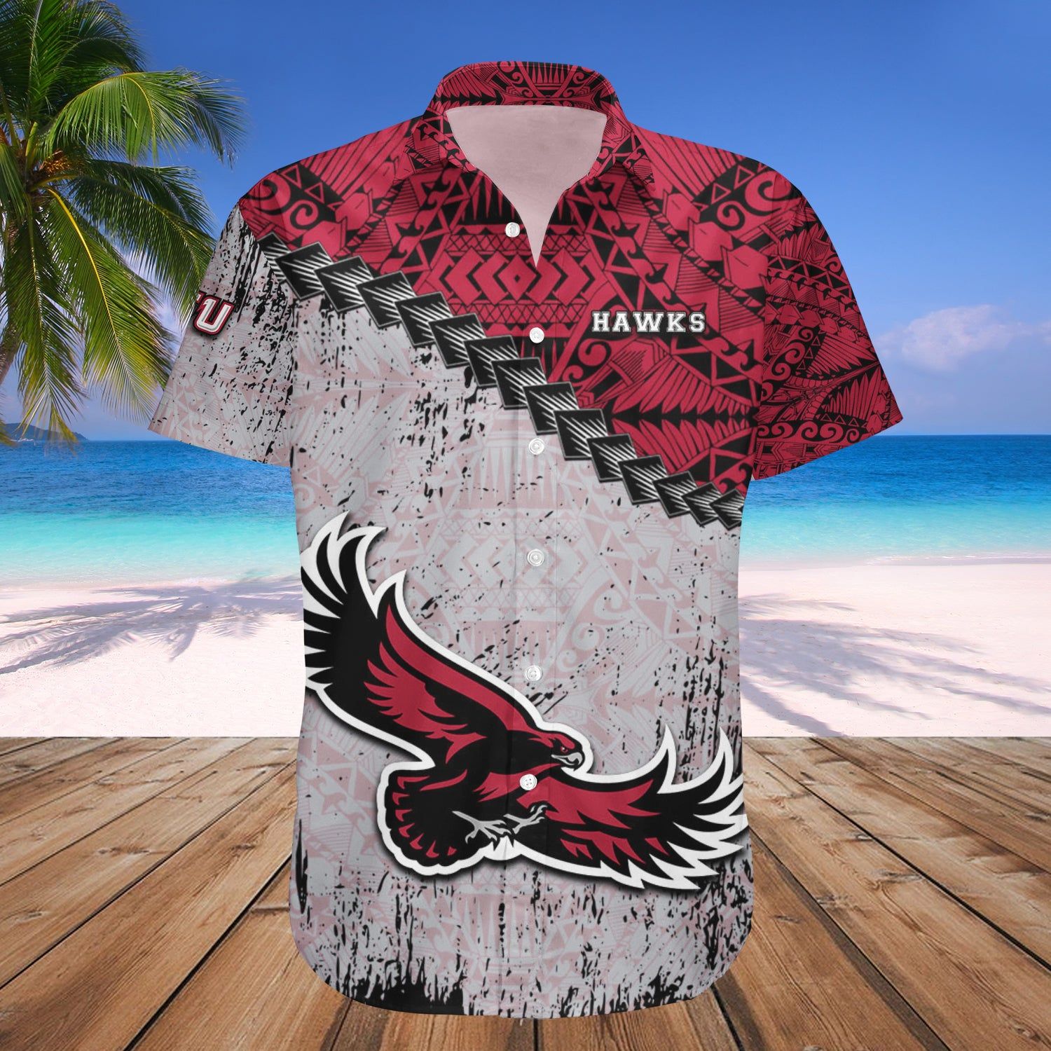 Saint Josephs Hawks Hawaii Shirt Grunge Polynesian Tattoo – NCAA