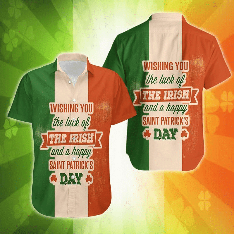Saint Paddy’s Beach Retreat: Hawaiian Shirt with Saint Patrick’s Day Motif