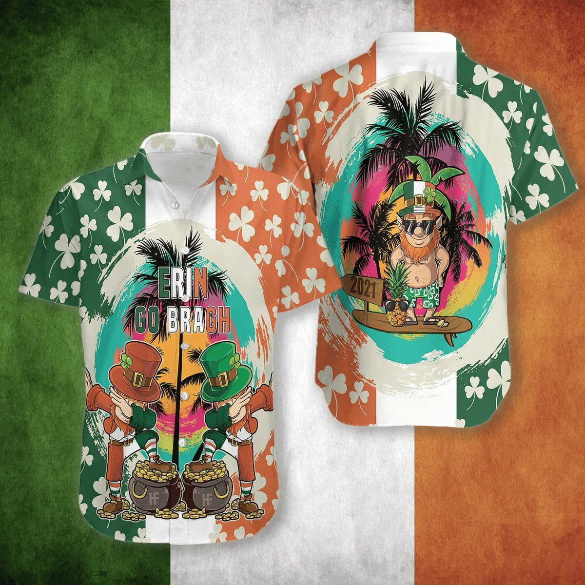 Saint Patrick’s Day Leprechaun Shamrock Irish Hawaii Shirt Aloha Hawaiian Shirt For Summer