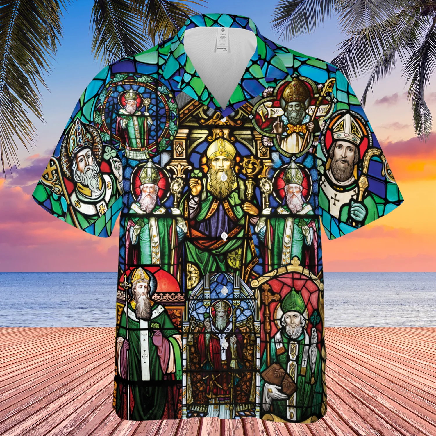 Saint Patrick’s Day Stained Glass Trendy Hawaiian Shirt For Aloha Shirt