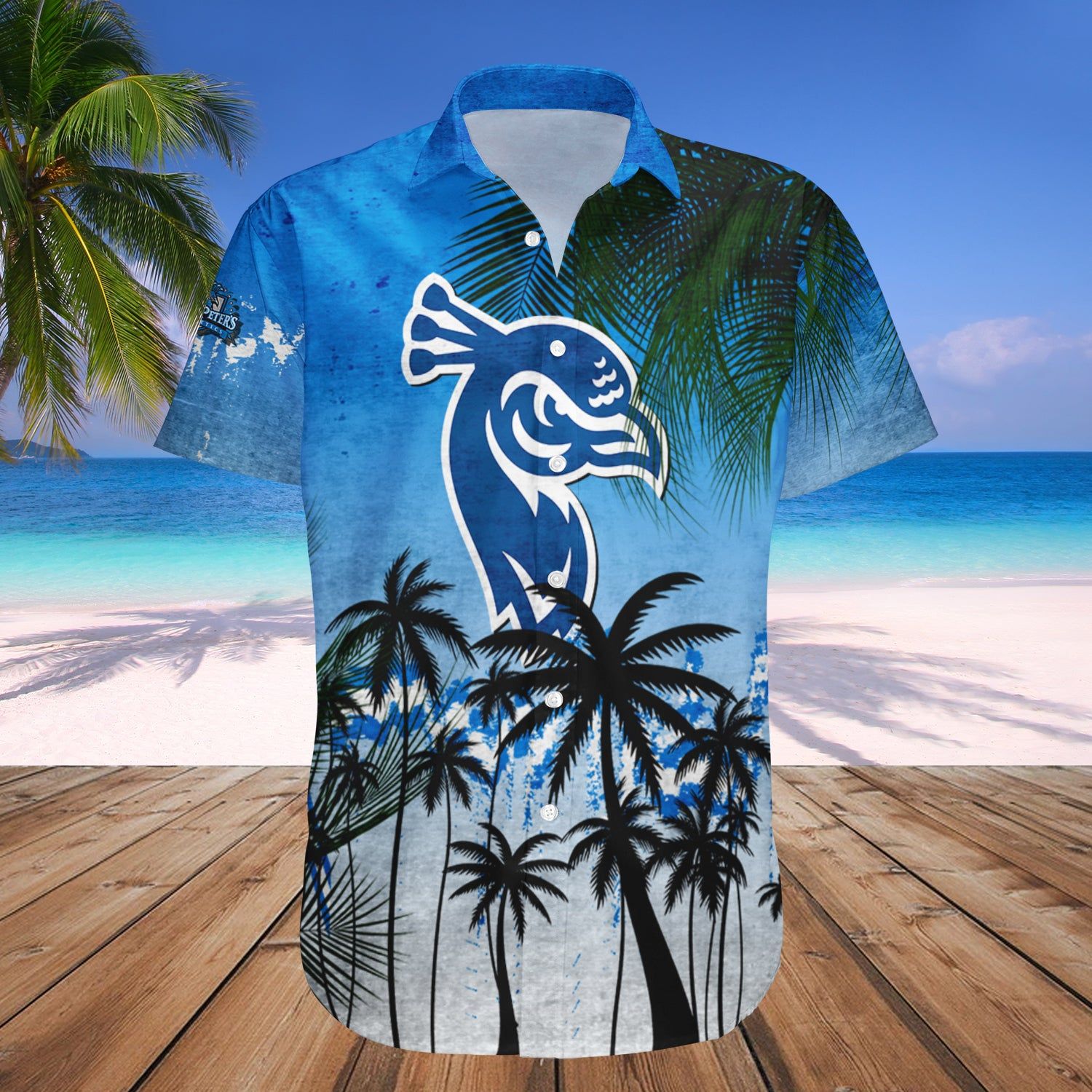 Saint Peters Peacocks Hawaii Shirt Coconut Tree Tropical Grunge – NCAA