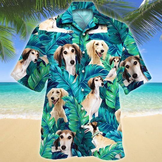 Saluki Dog Lovers Hawaiian Style For Summertime All Printed 3D Hawaiian Shirt