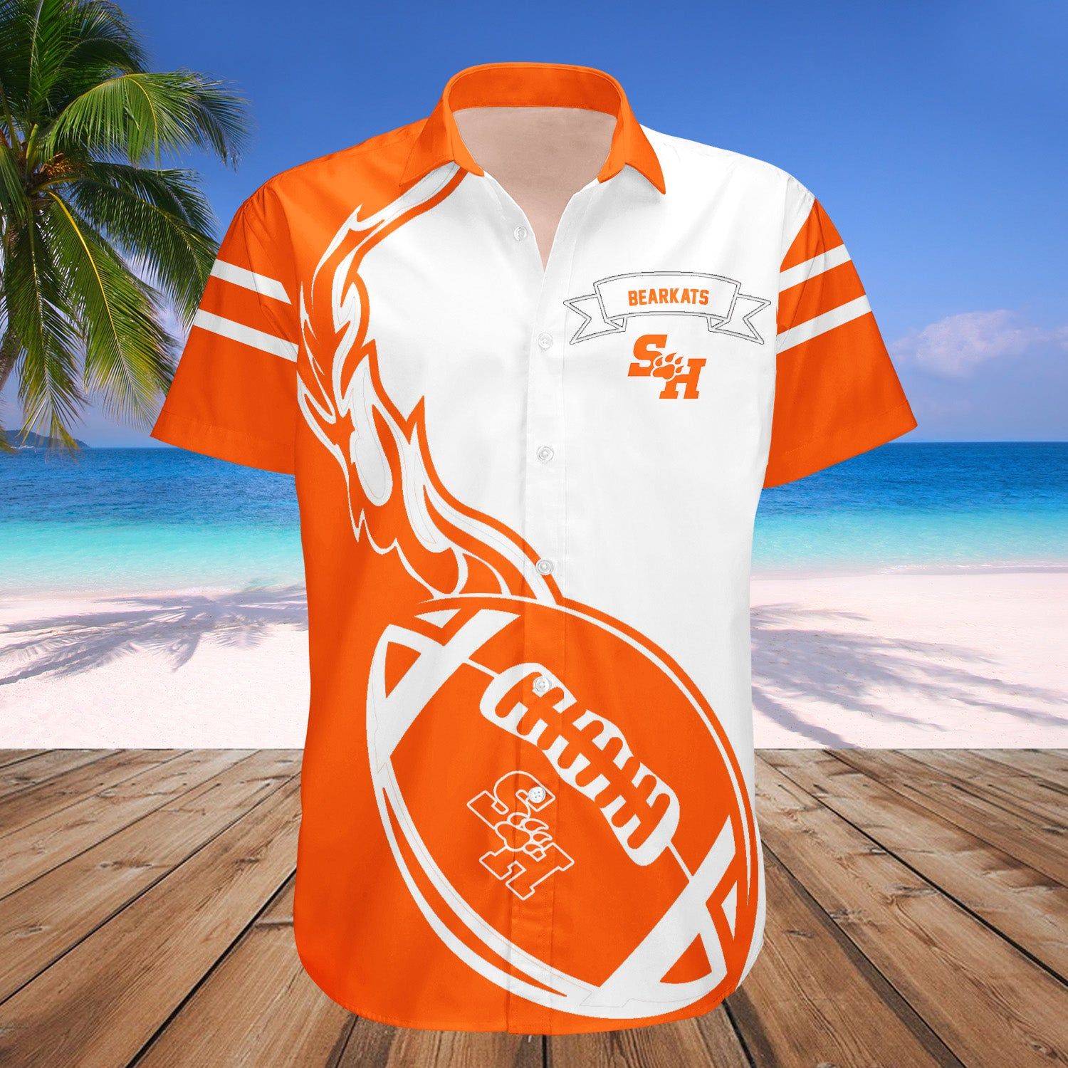 Sam Houston State Bearkats Hawaii Shirt Flame Ball – NCAA