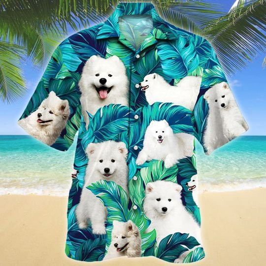 Samoyed Dog Lovers Hawaiian Style For Summertime All Printed 3D Hawaiian Shirt