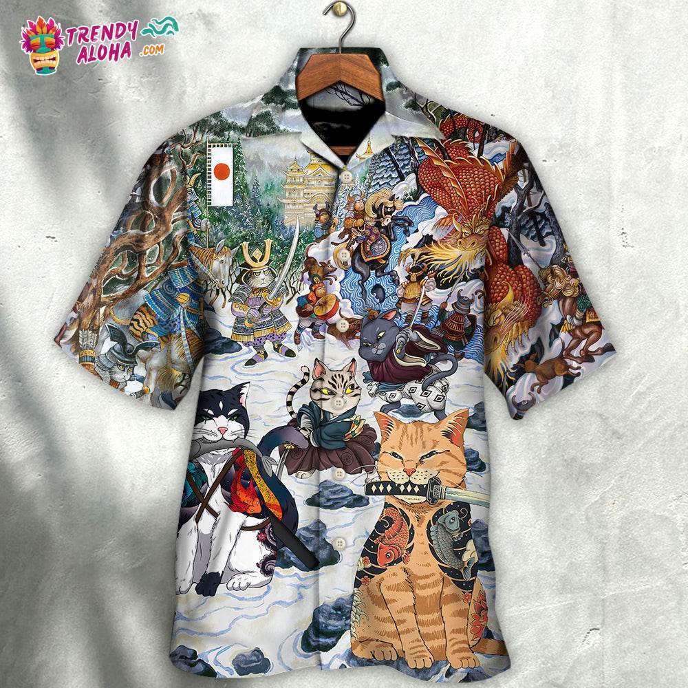 Samurai Cats – A Small Measure Of Peace Hawaiian Shirt – Trendy Aloha