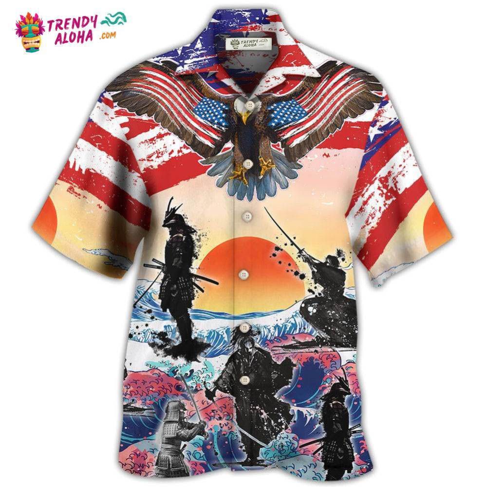 Samurai Eagle Us Flag Independence Day Hawaiian Shirt – Trendy Aloha Samurai Eagle Us Flag Independence Day Hawaiian Shirt – Trendy Aloha
