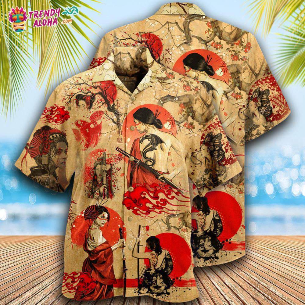 Samurai Girl Strong Hawaiian Shirt – Trendy Aloha