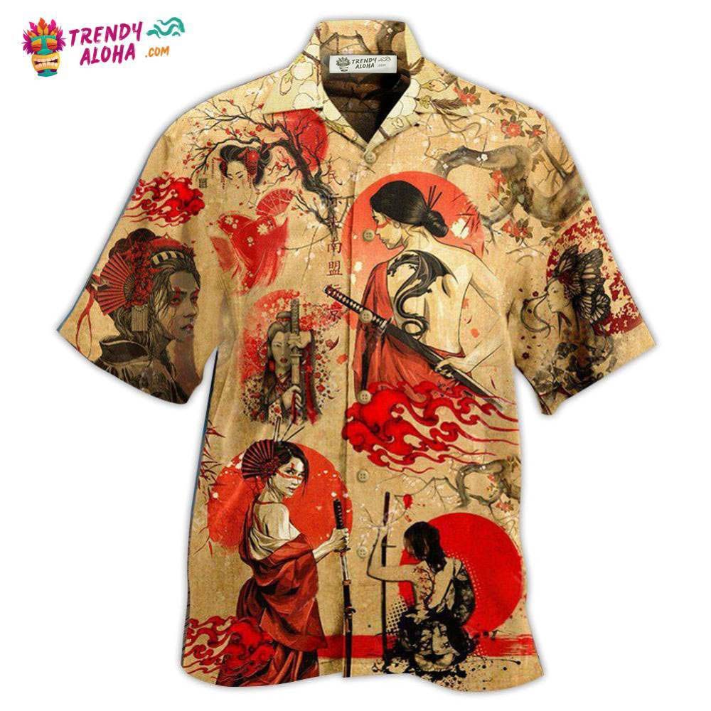 Samurai Girl Strong Hawaiian Shirt – Trendy Aloha