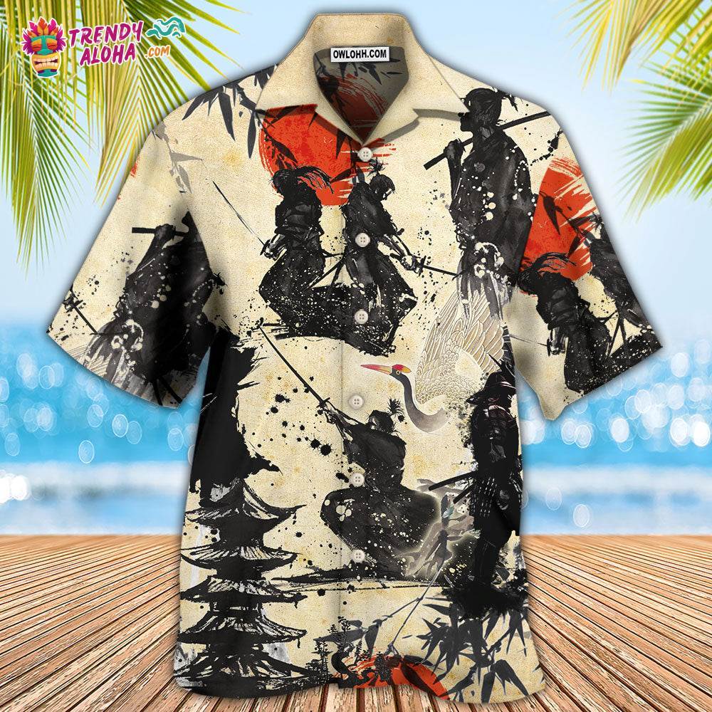 Samurai Mountain Sketch Art Hawaiian Shirt – Trendy Aloha