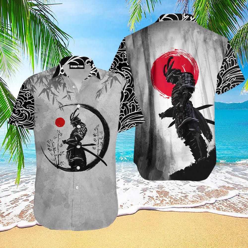 Samurai Red Sun Trendy Hawaiian Shirt For