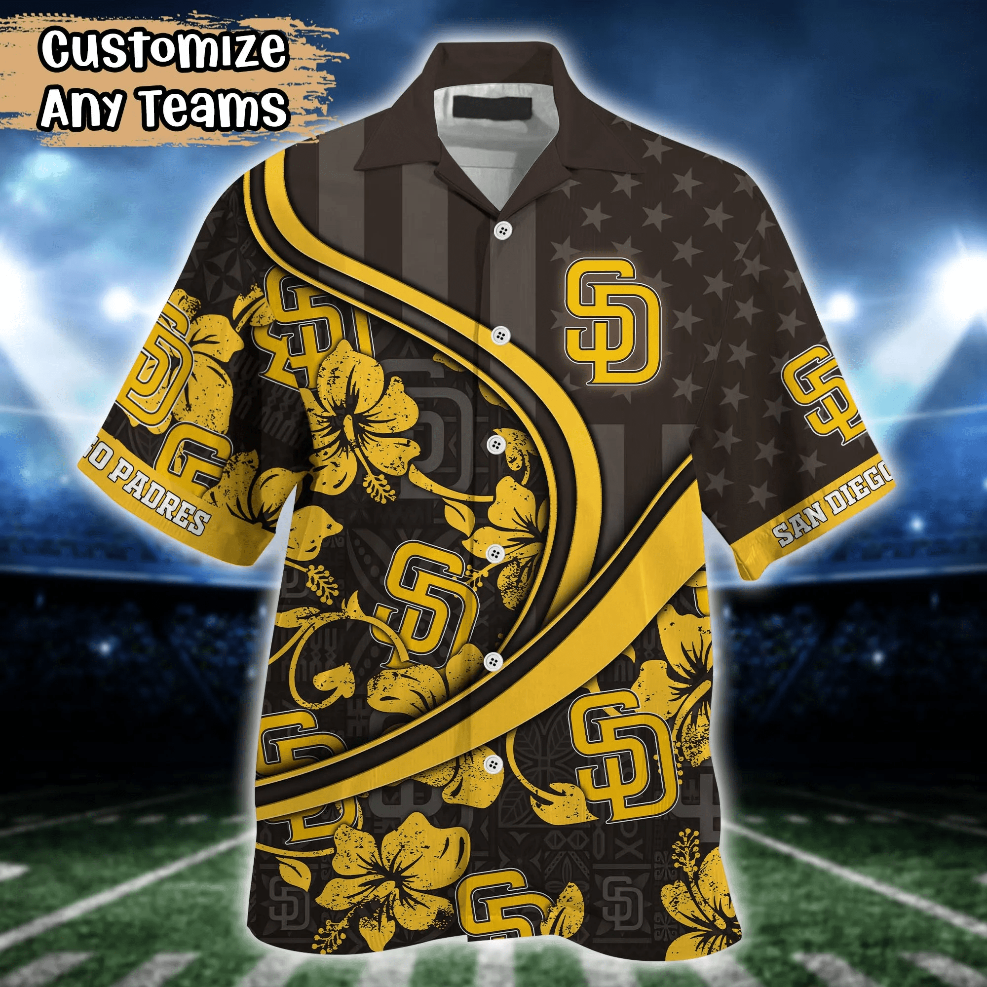 San Diego Padres MLB Us Flag Hawaiian Shirt Custom Summer Aloha Shirt