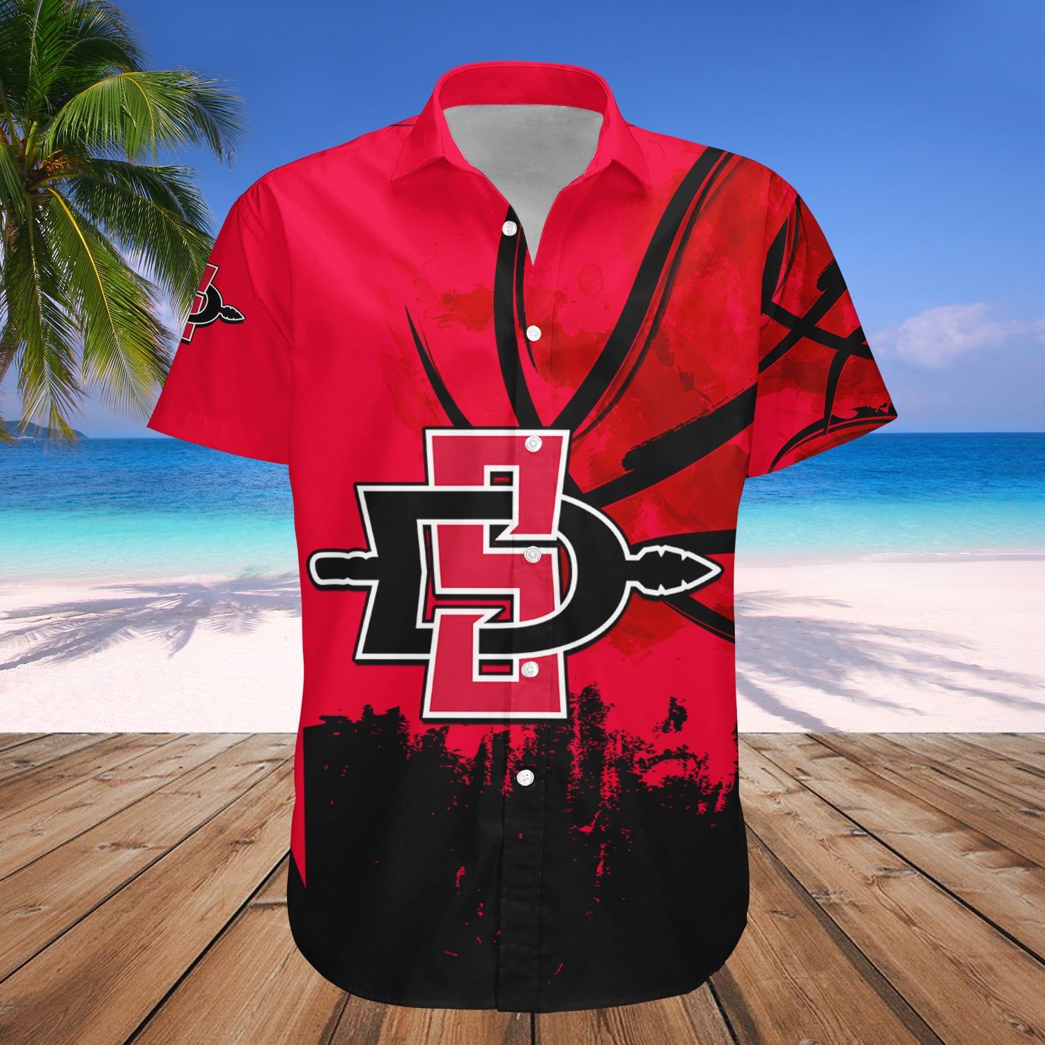 San Diego State Aztecs Hawaii Shirt Basketball Net Grunge Pattern – NCAA