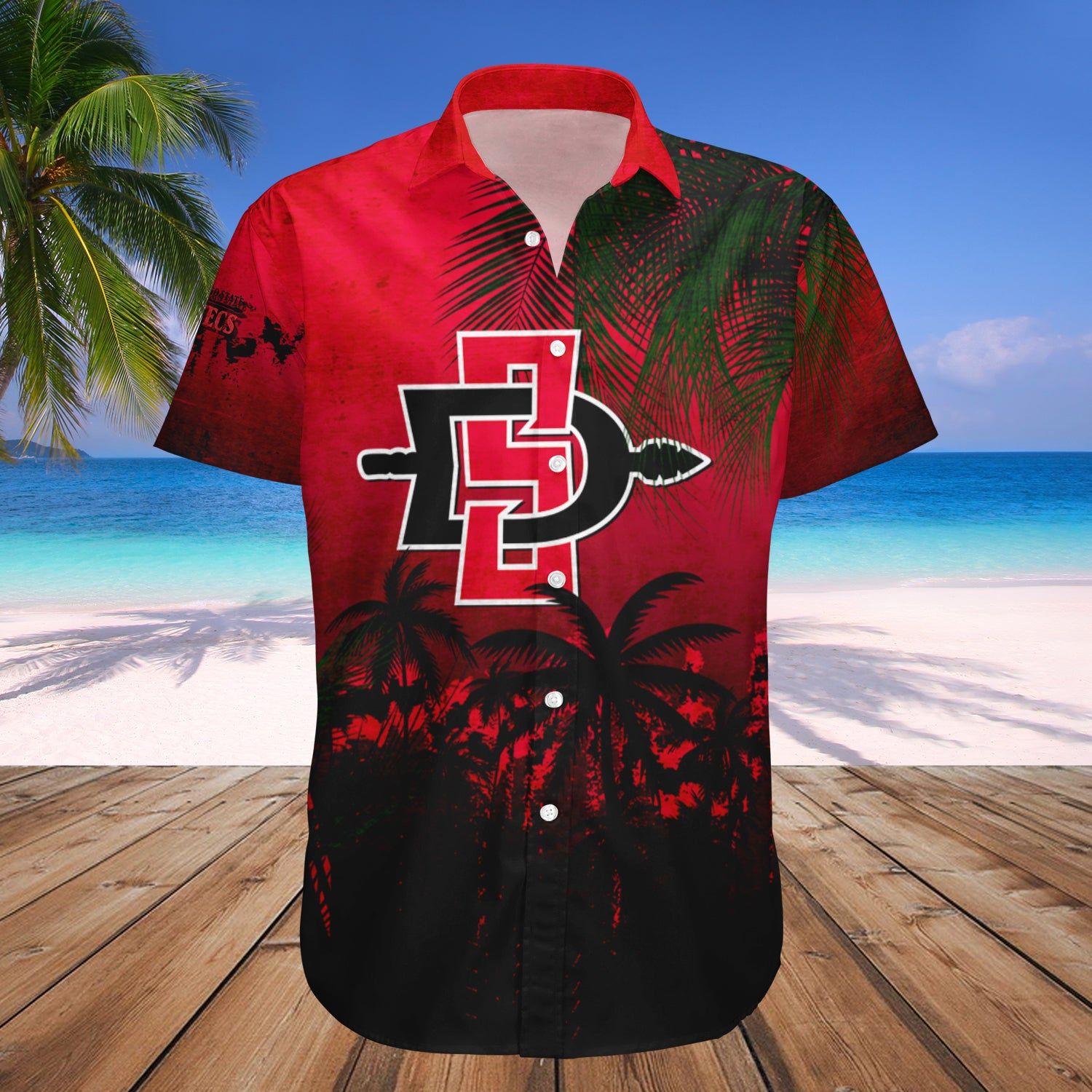 San Diego State Aztecs Hawaii Shirt Coconut Tree Tropical Grunge – NCAA