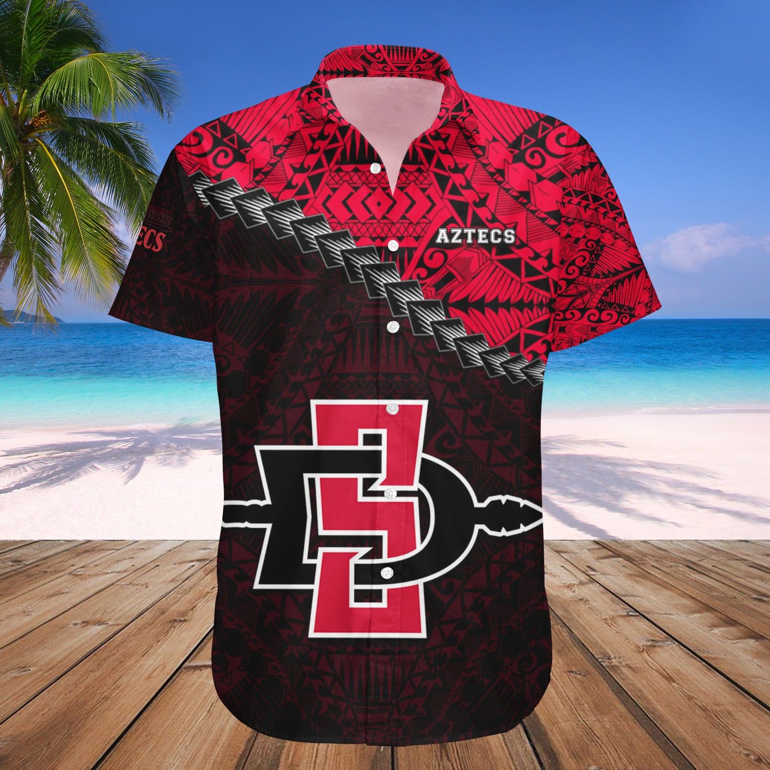 San Diego State Aztecs Hawaii Shirt Grunge Polynesian Tattoo – NCAA
