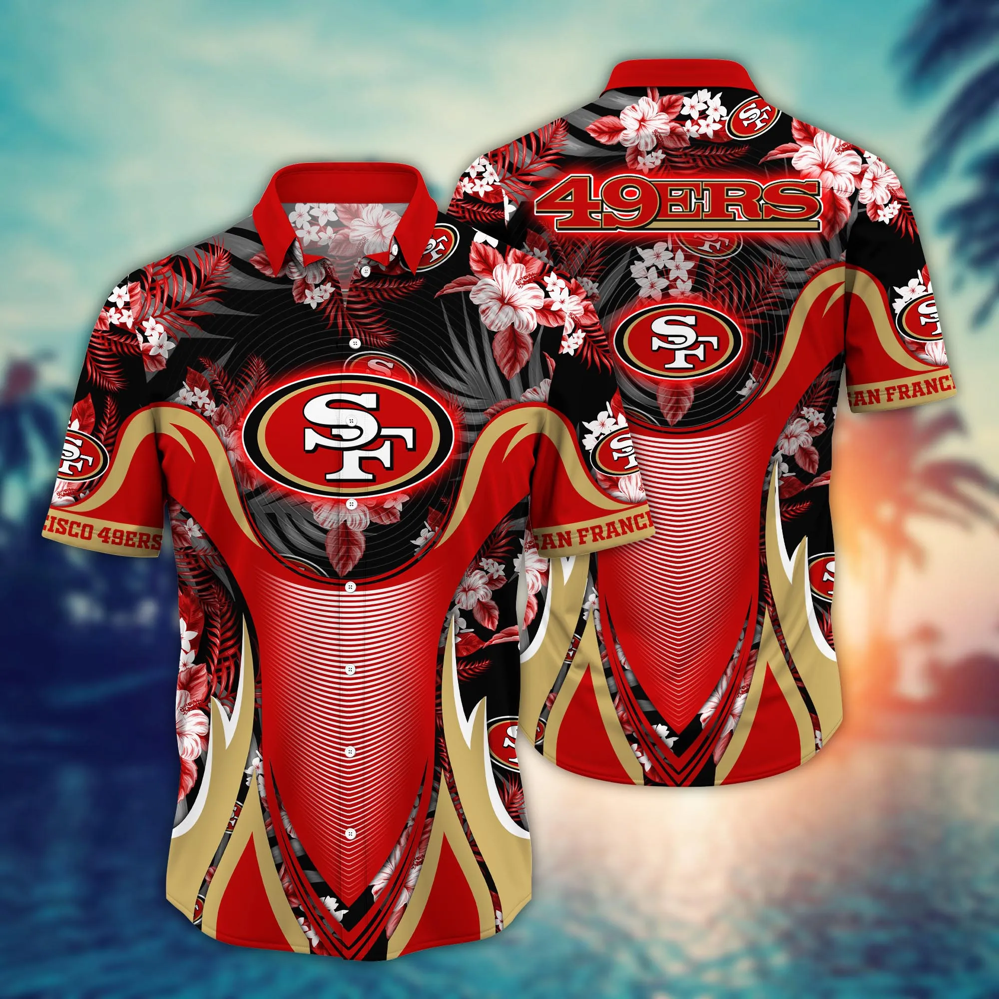 San Francisco 49Ers NFL Hawaiian Shirt Brightness Aloha Shirt San Francisco 49Ers NFL Hawaiian Shirt Brightness Aloha Shirt
