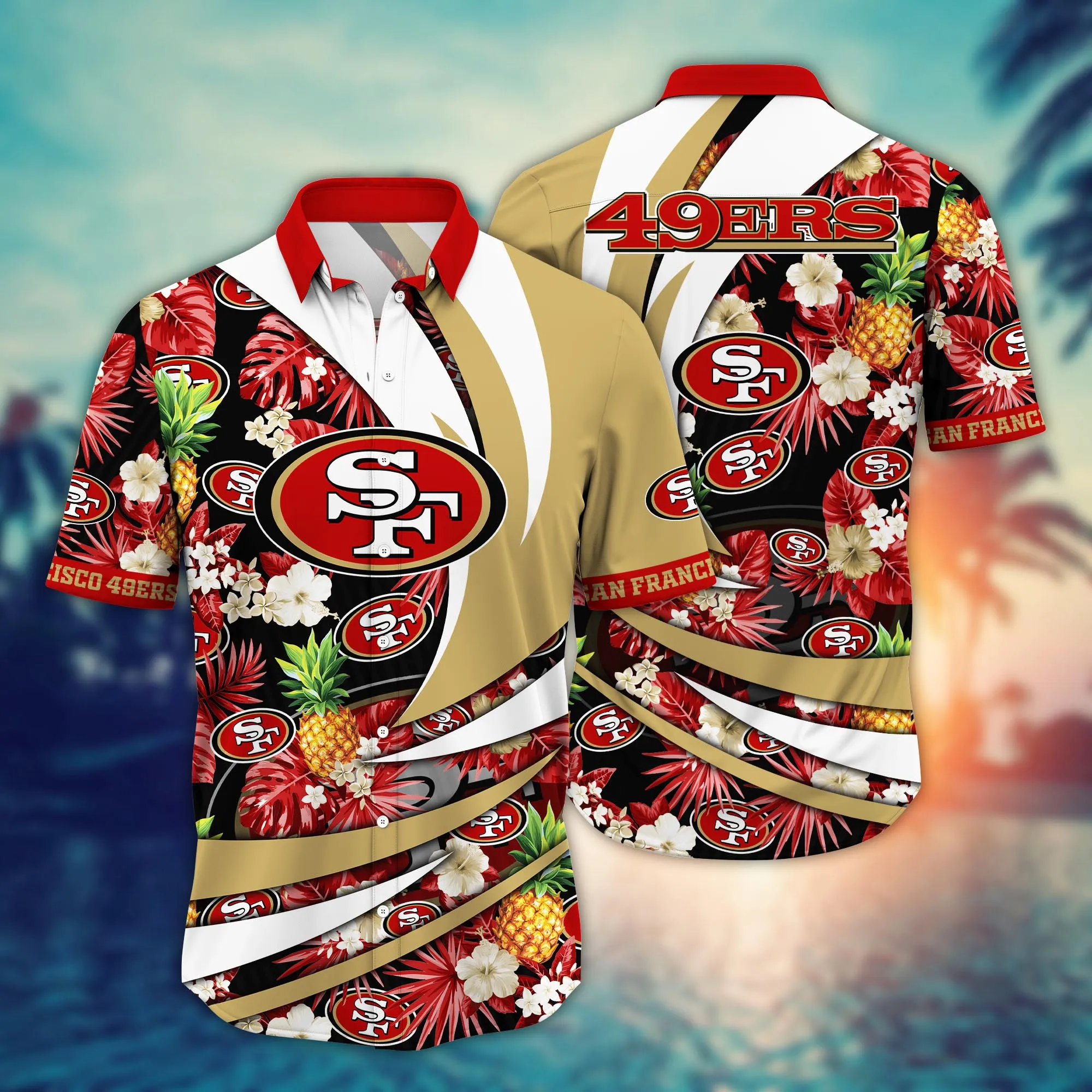 San Francisco 49Ers NFL Hawaiian Shirt Daylight Aloha Shirt San Francisco 49Ers NFL Hawaiian Shirt Daylight Aloha Shirt