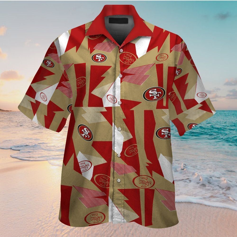 San Francisco 49ers Short Sleeve Button Up Tropical Hawaiian Shirt VER01