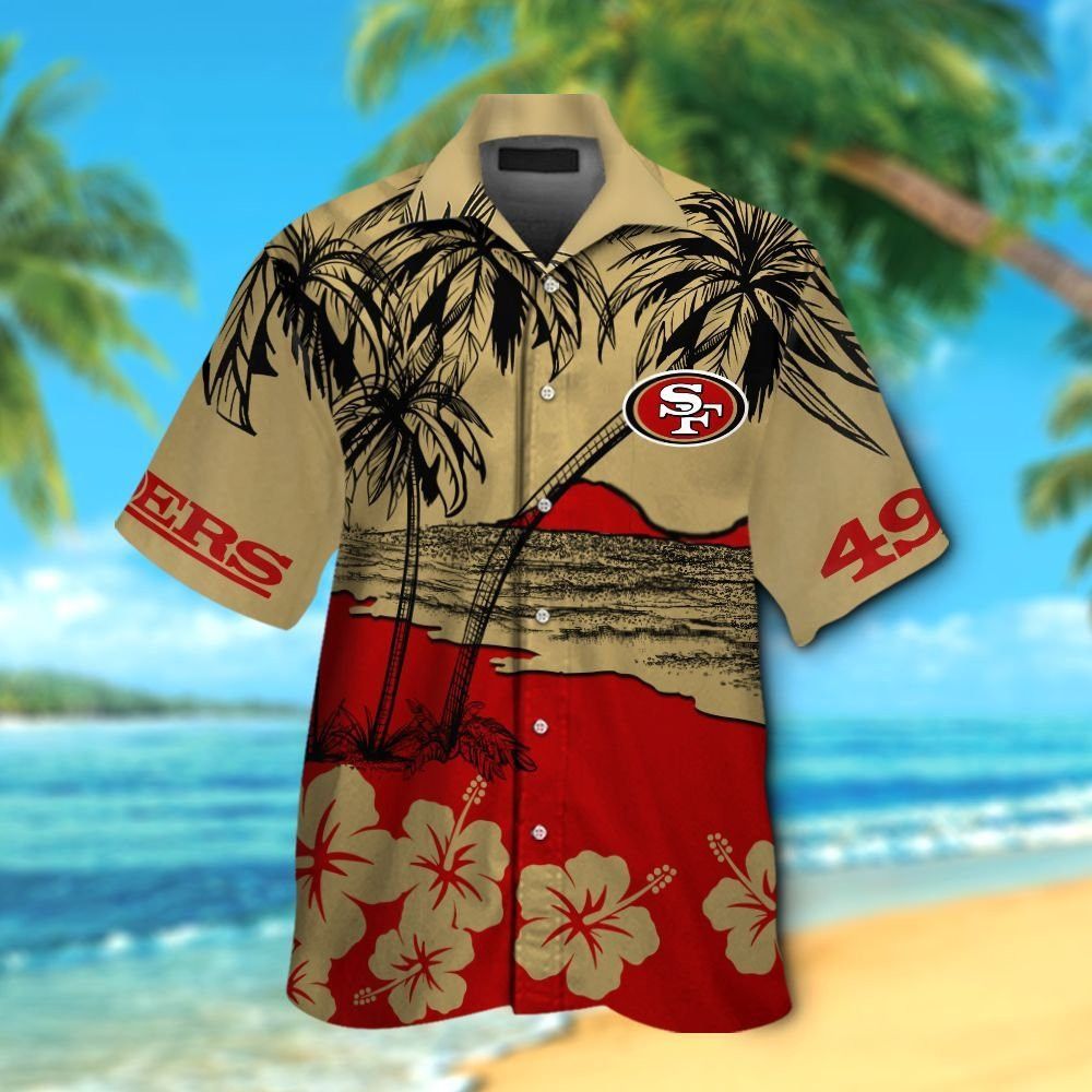 San Francisco 49ers Short Sleeve Button Up Tropical Hawaiian Shirt VER09