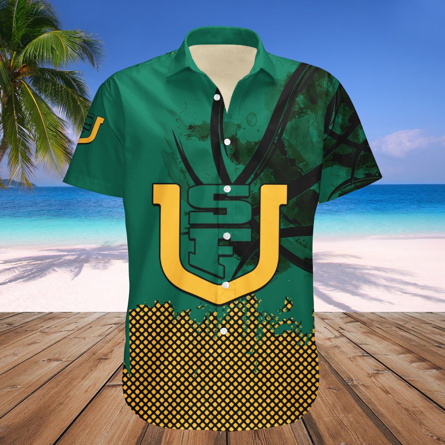 San Francisco Dons Hawaii Shirt Basketball Net Grunge Pattern – NCAA