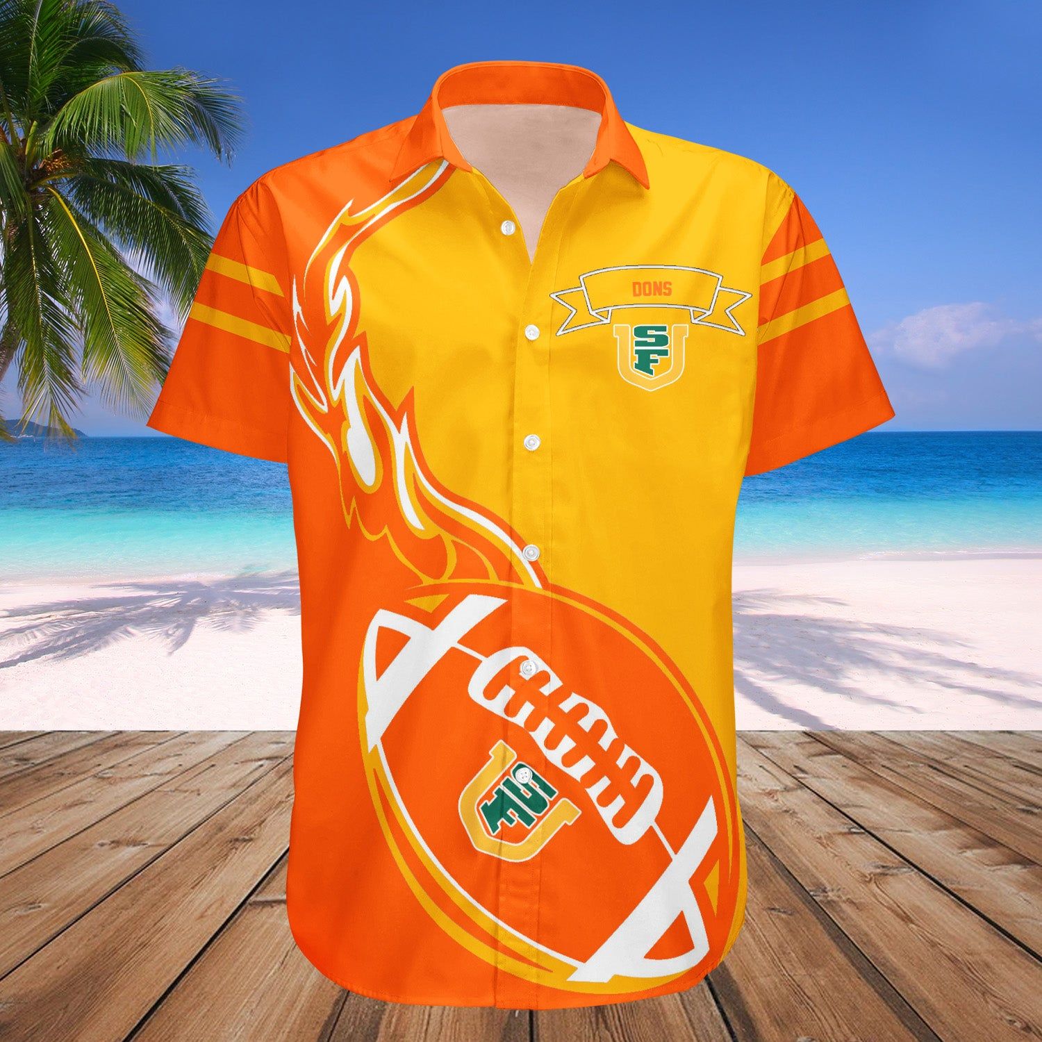 San Francisco Dons Hawaii Shirt Flame Ball – NCAA