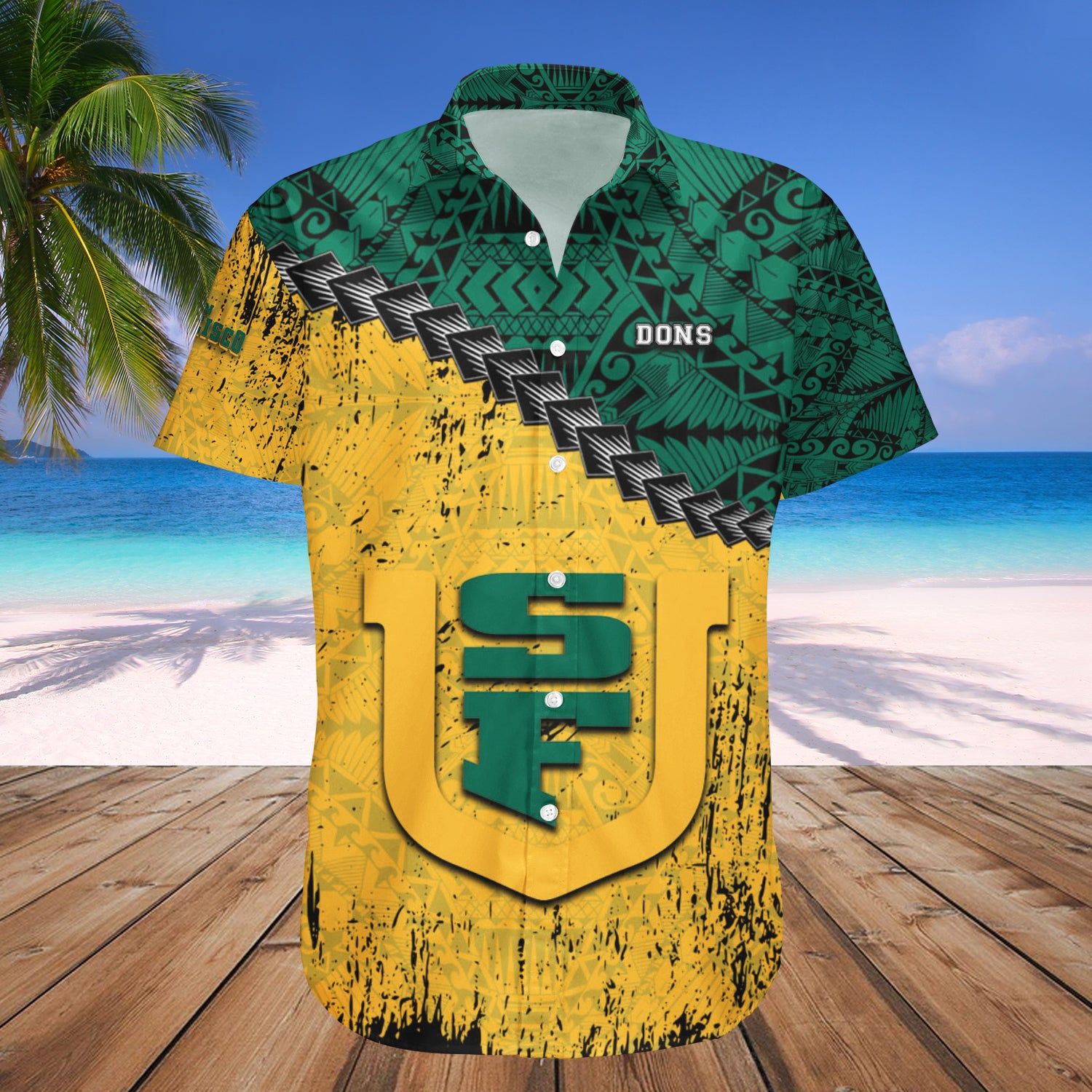 San Francisco Dons Hawaii Shirt Grunge Polynesian Tattoo – NCAA