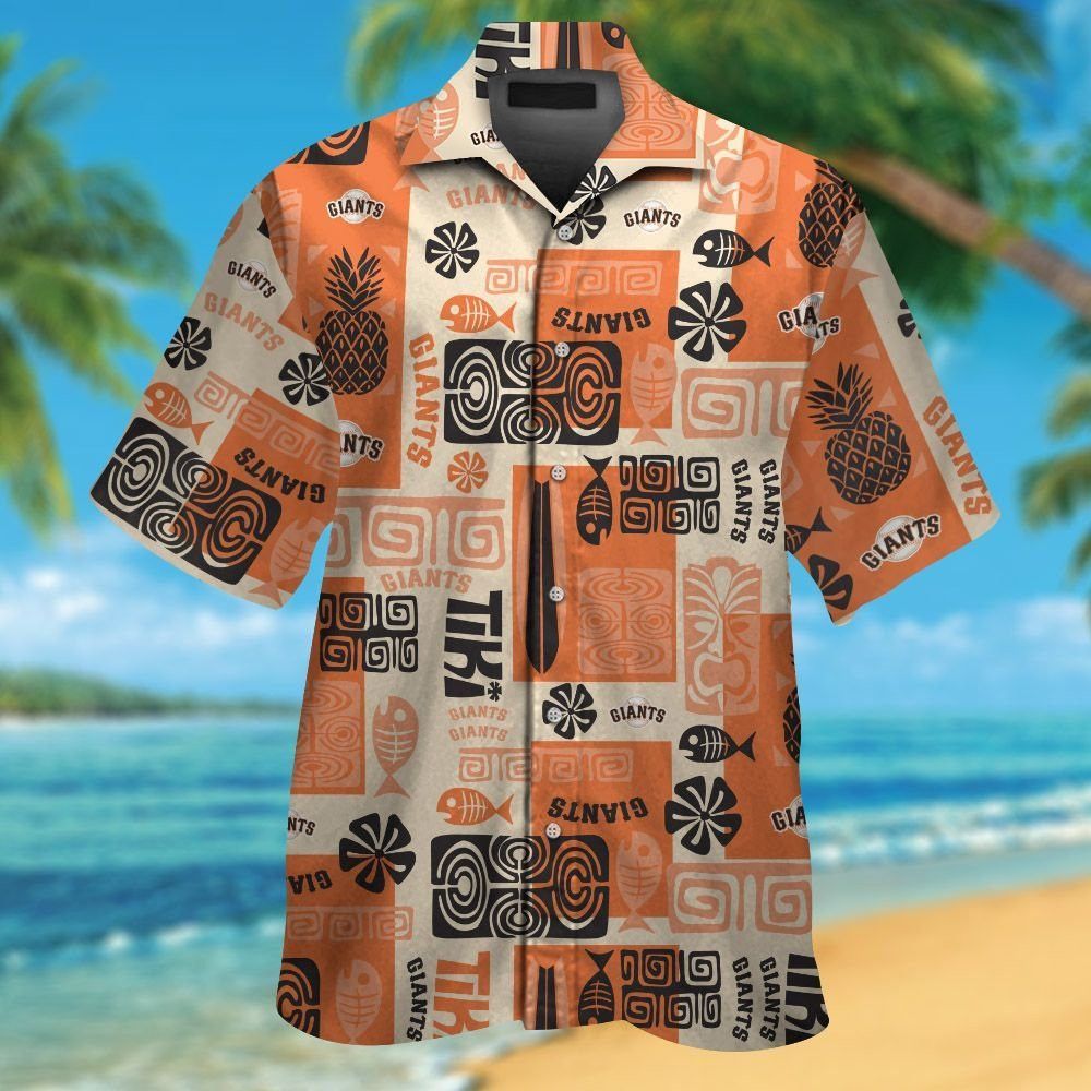 San Francisco Giants Short Sleeve Button Up Tropical Hawaiian Shirt VER08