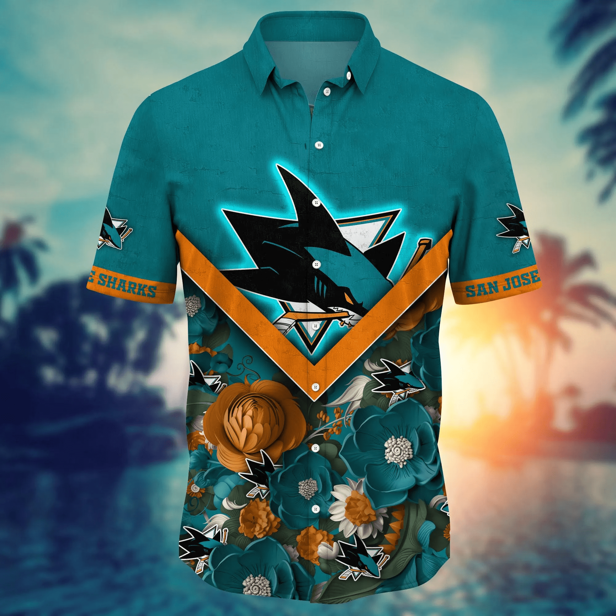 San Jose Sharks NHL Hawaiian Shirt Custom Midsummer Aloha Shirt