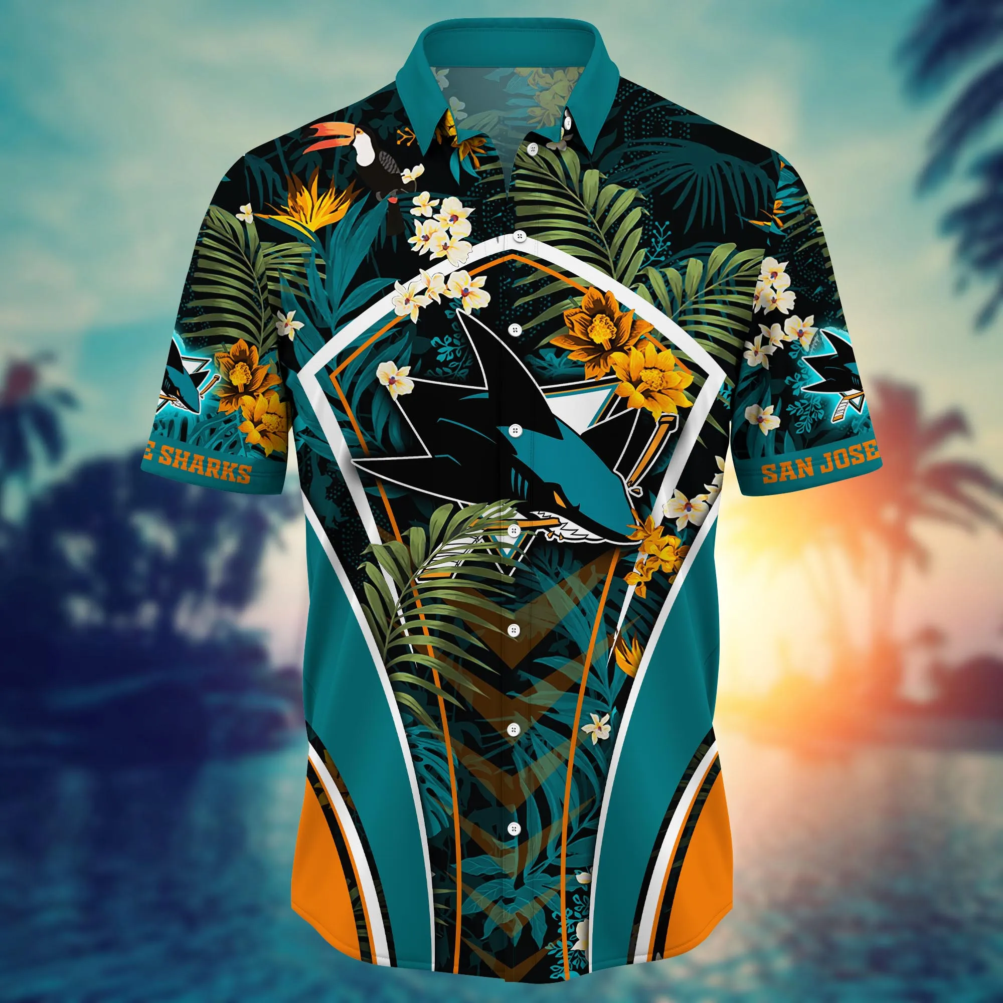 San Jose Sharks NHL Hawaiian Shirt Summery Aloha Shirt