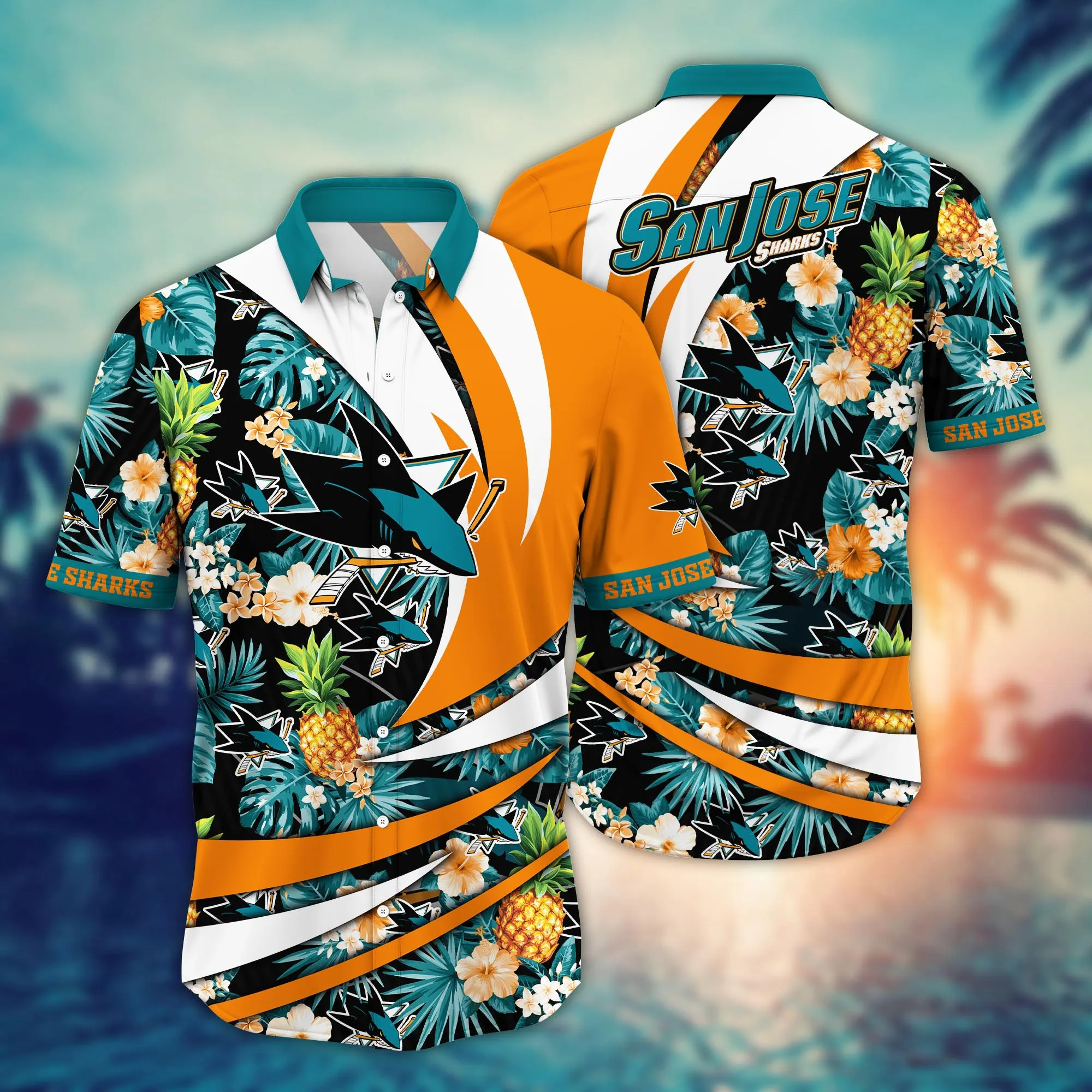 San Jose Sharks NHL Hawaiian Shirt Sunglasses Club Match Shirts