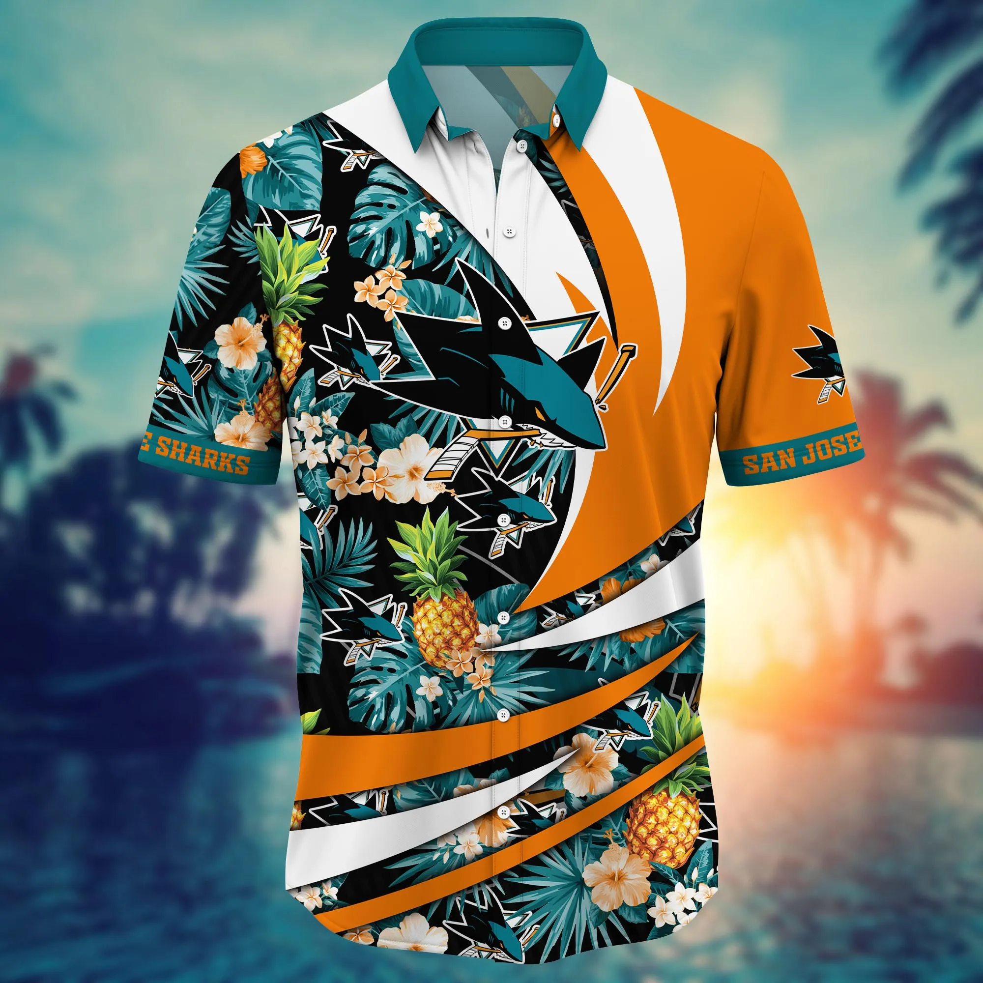 San Jose Sharks NHL Hawaiian Shirt Sunglasses Club Match Shirts