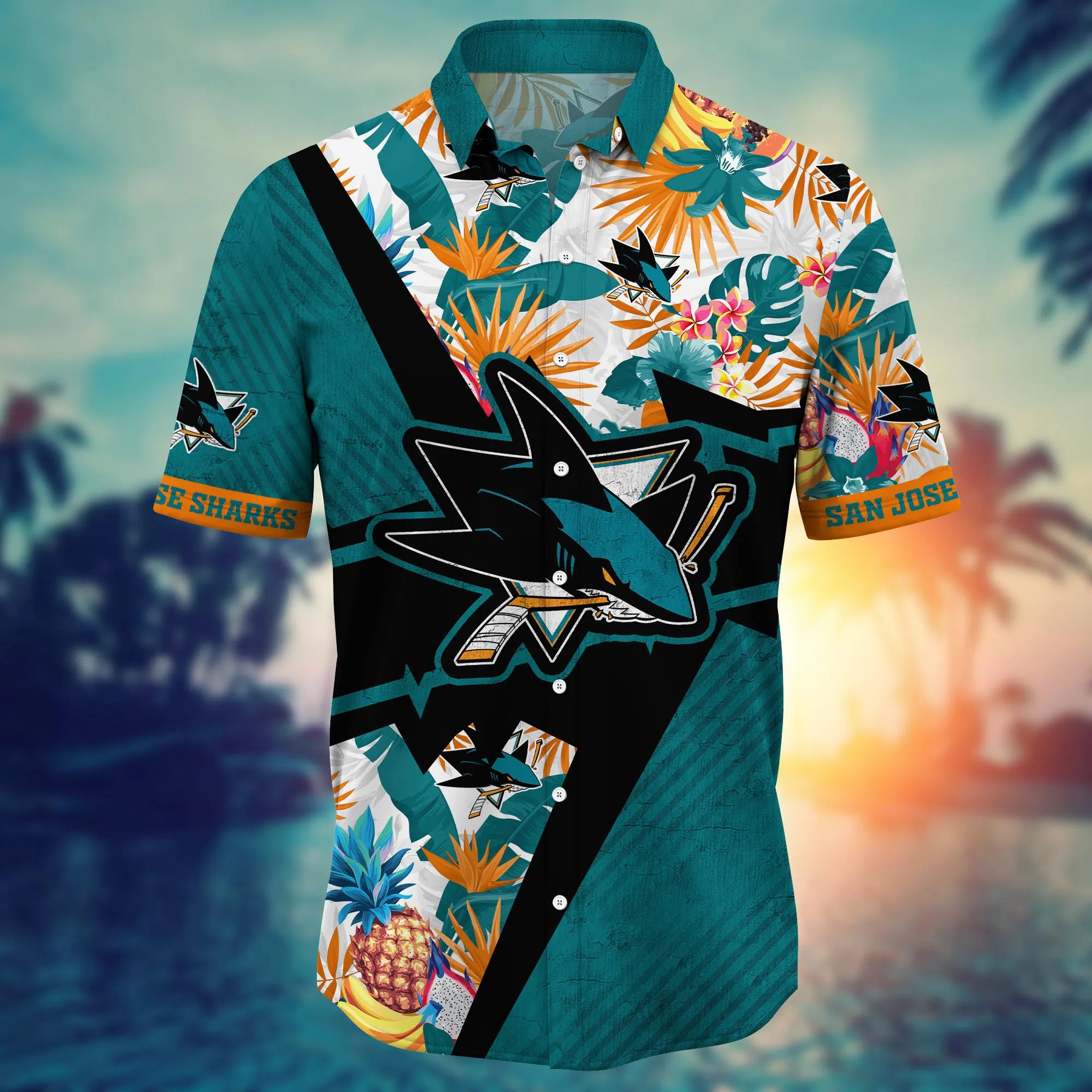 San Jose Sharks NHL Hawaiian Shirt Vacation Time Aloha Shirt